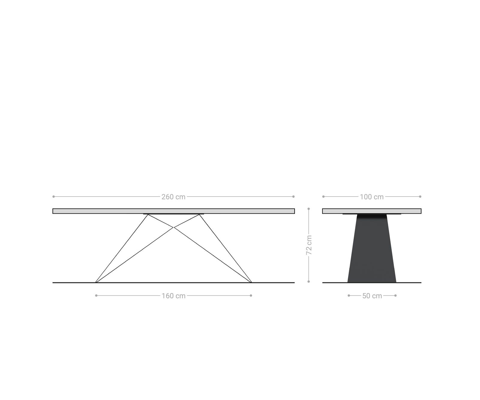 Esstisch Edge 260x100x2,5-3 Eiche Natur V-Gestell Flachstahl Schwarz Live-Edge 9