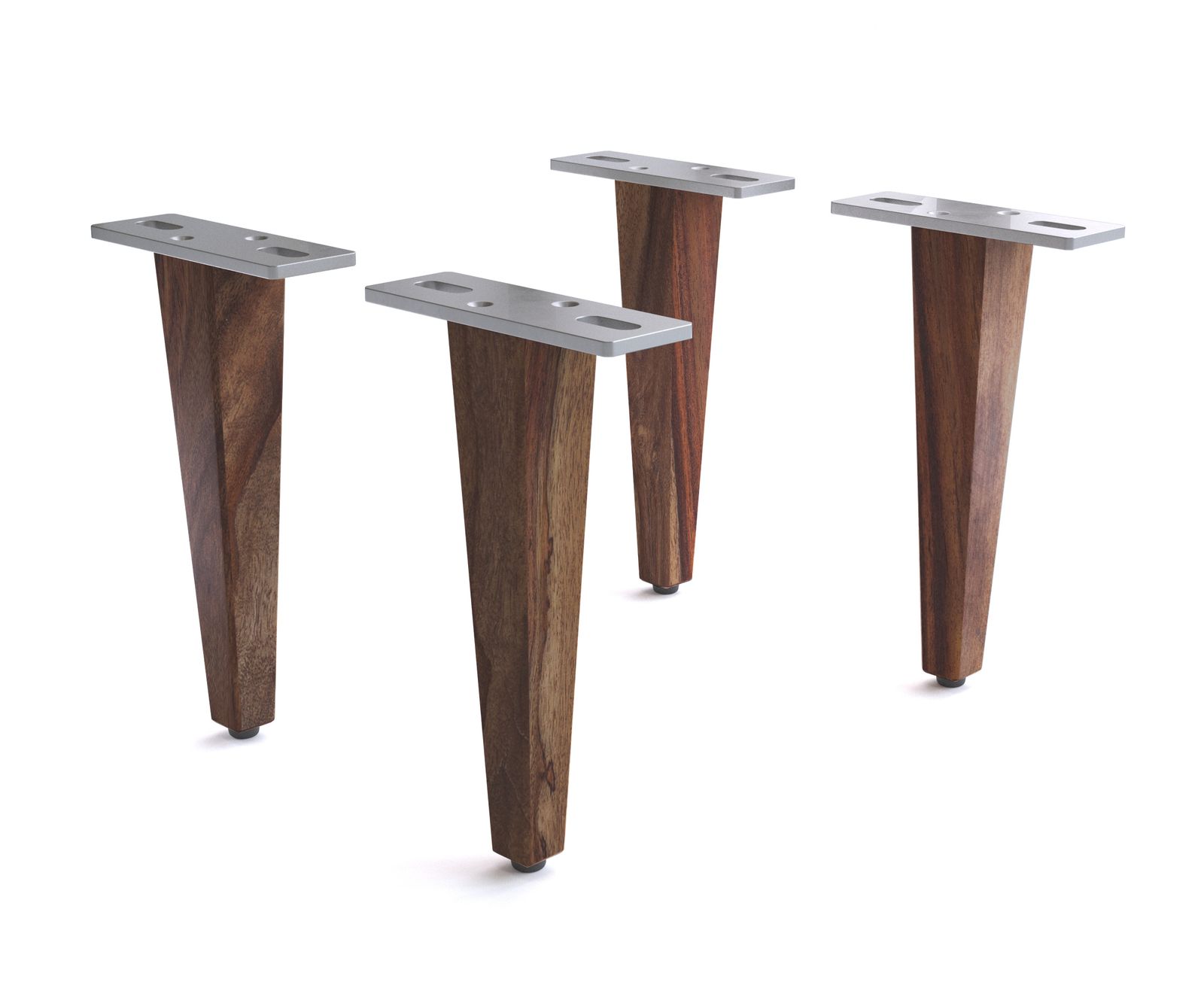 Holzfuß Vierkant 20cm Sheesham dunkel (4er Set)