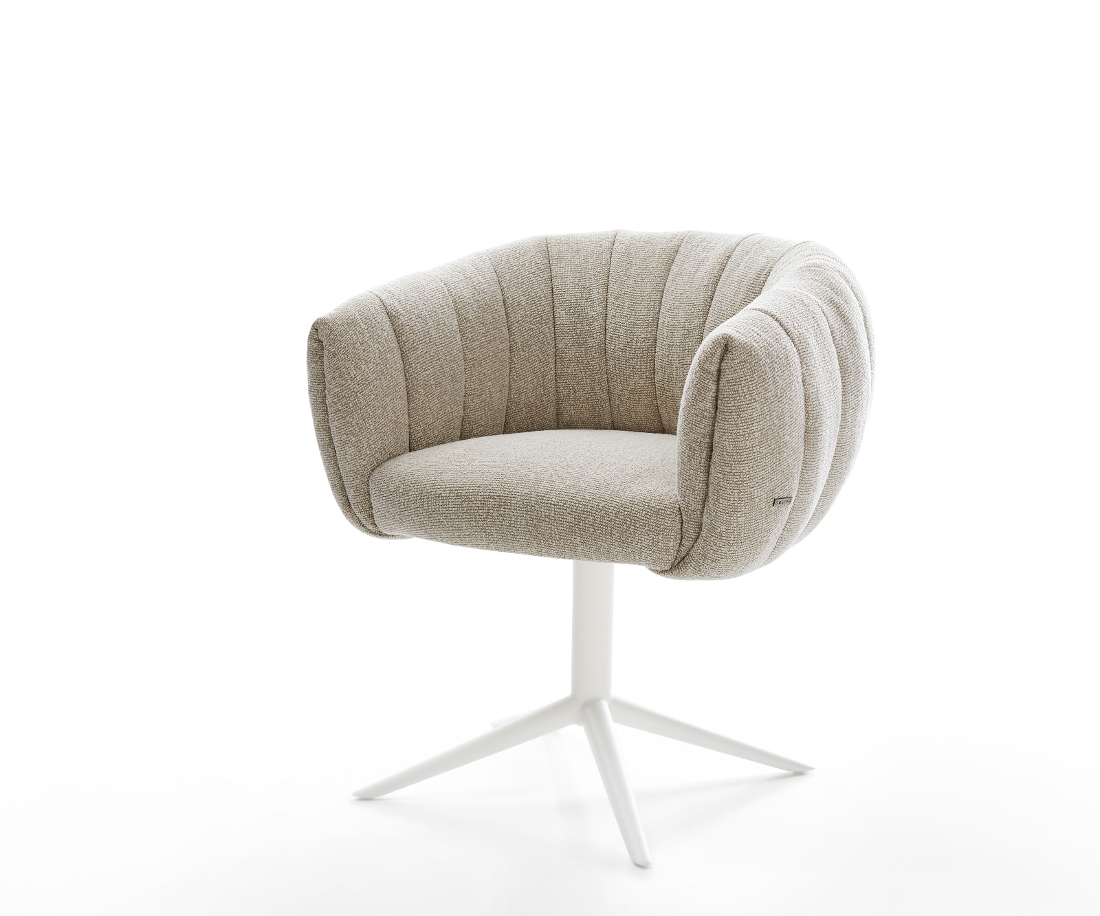 Drehstuhl Jada-Flex Webstoff Soft Beige Fußkreuz Weiß 360° drehbar Wippfunktion Taschenfederkern