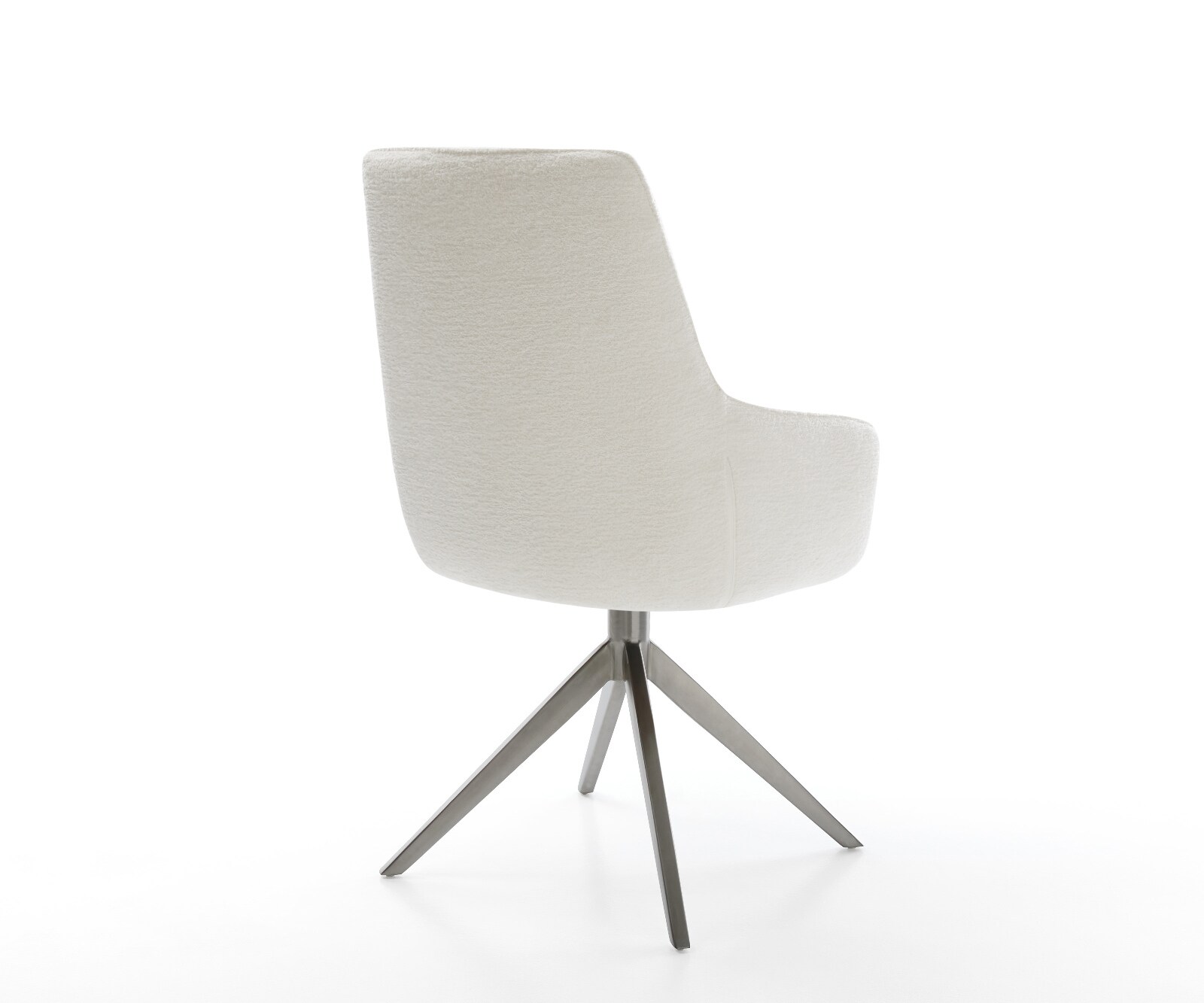 Drehstuhl Zelia-Flex mit Armlehnen Bouclé Soft Beige Kreuzgestell breit Graphit 360° drehbar Wippfunktion Taschenfederkern 4