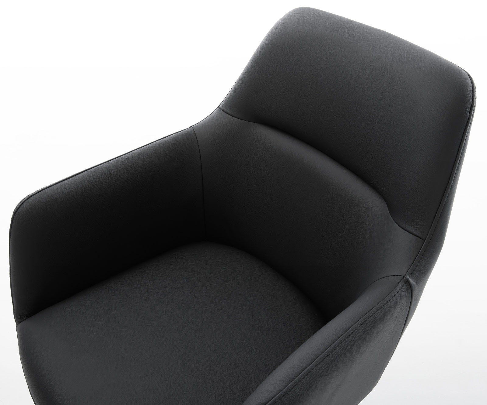 Esszimmerstuhl Pejo-Flex Echt-Leder Schwarz Kreuzgestell konisch Edelstahl Taschenfederkern 3 Esszimmerstuhl Pejo-Flex Echt-Leder Schwarz Kreuzgestell konisch Edelstahl Taschenfederkern 3