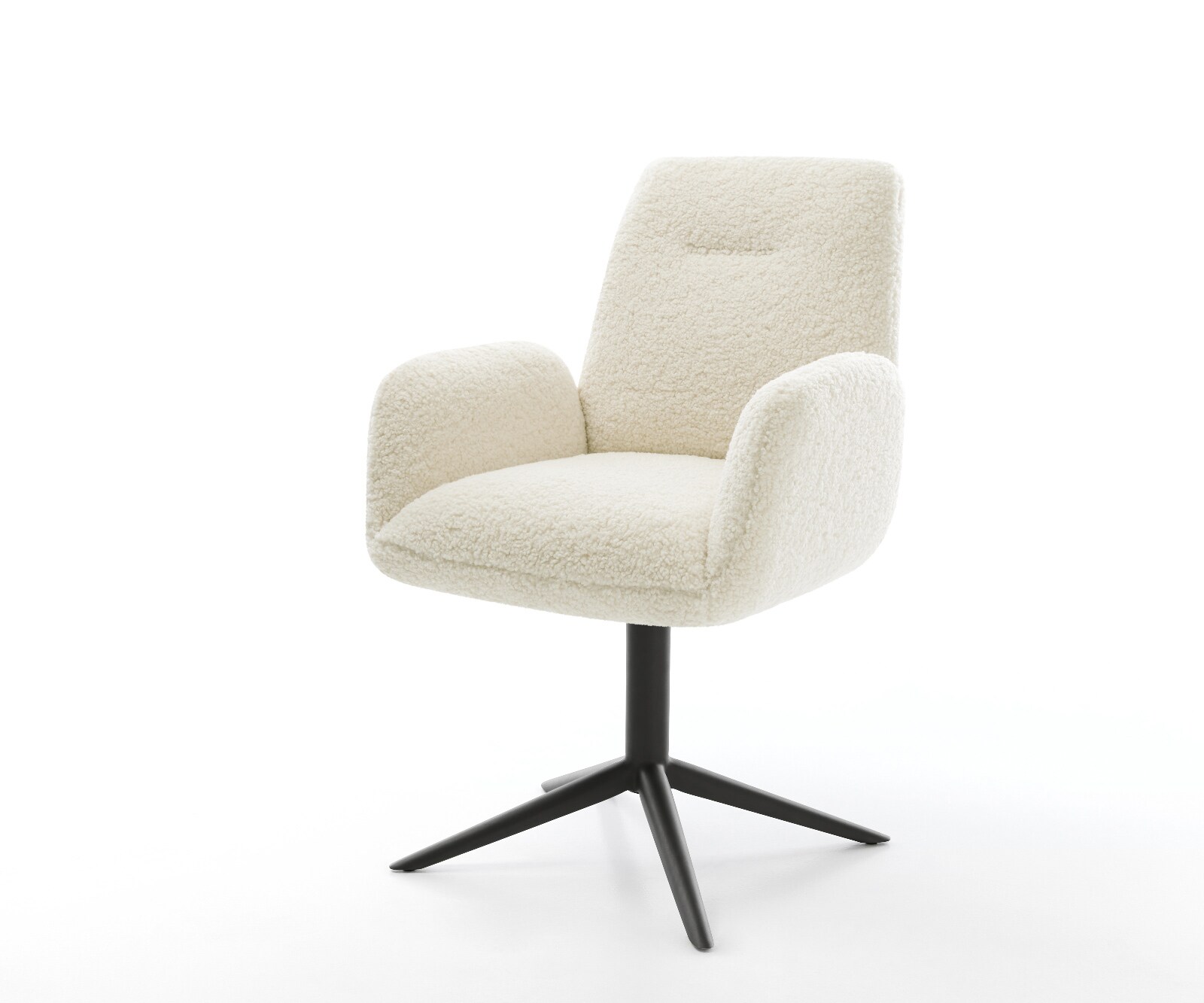 Drehstuhl Zoa-Flex Teddystoff Beige Fußkreuz Schwarz 360° drehbar Wippfunkt günstig online kaufen