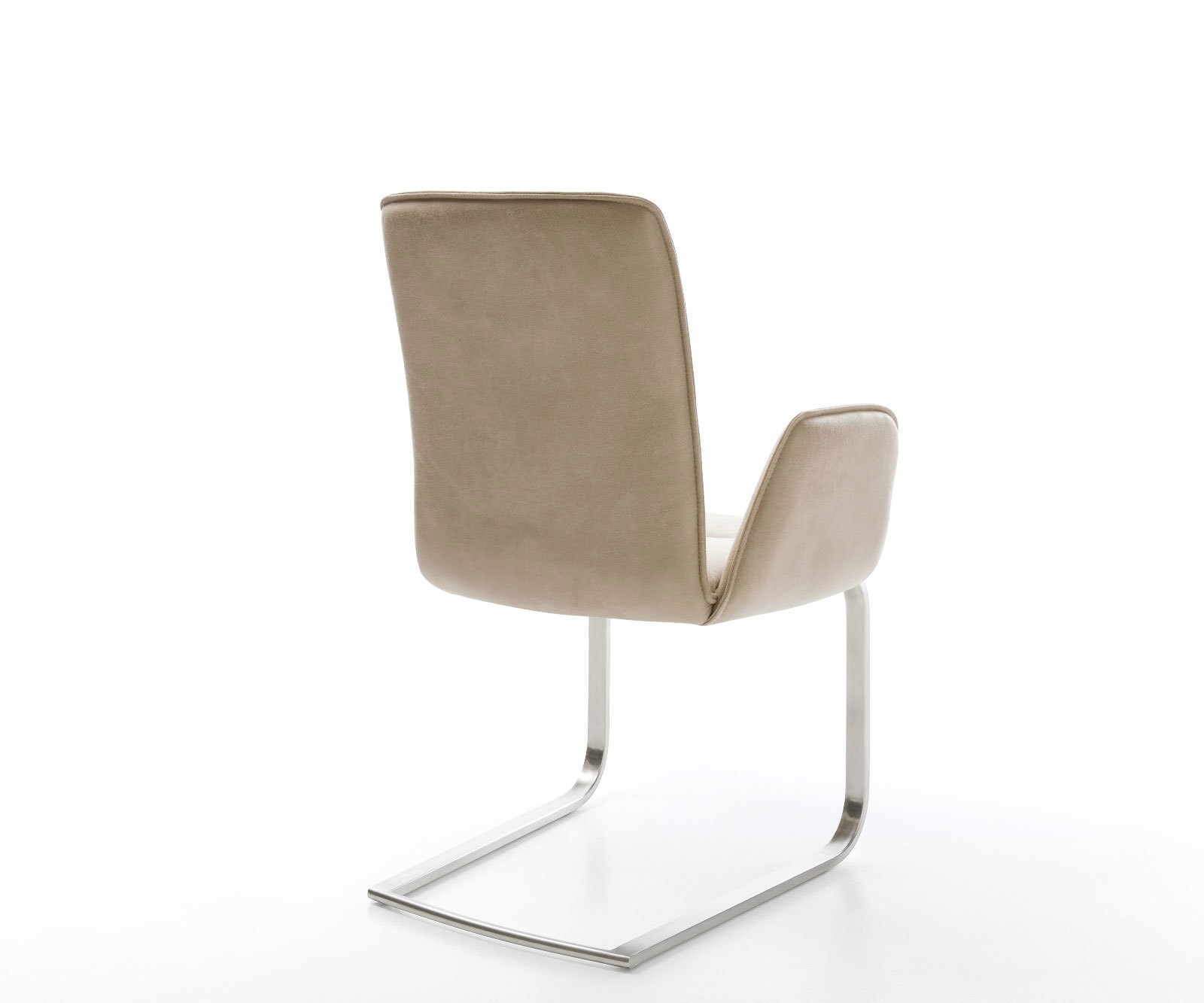 Freischwinger Vinja-Flex Mikrofaser Beige Vintage Freischwinger flach Edelstahl 4