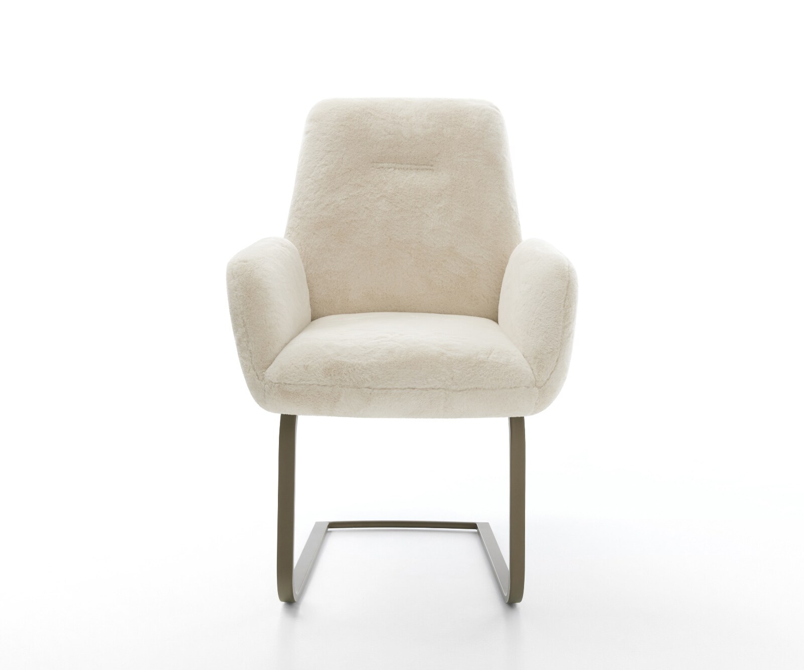 Freischwinger Zoa-Flex Plüsch Creme-Weiß Freischwinger flach Effektfinish Titan Taschenfederkern 2