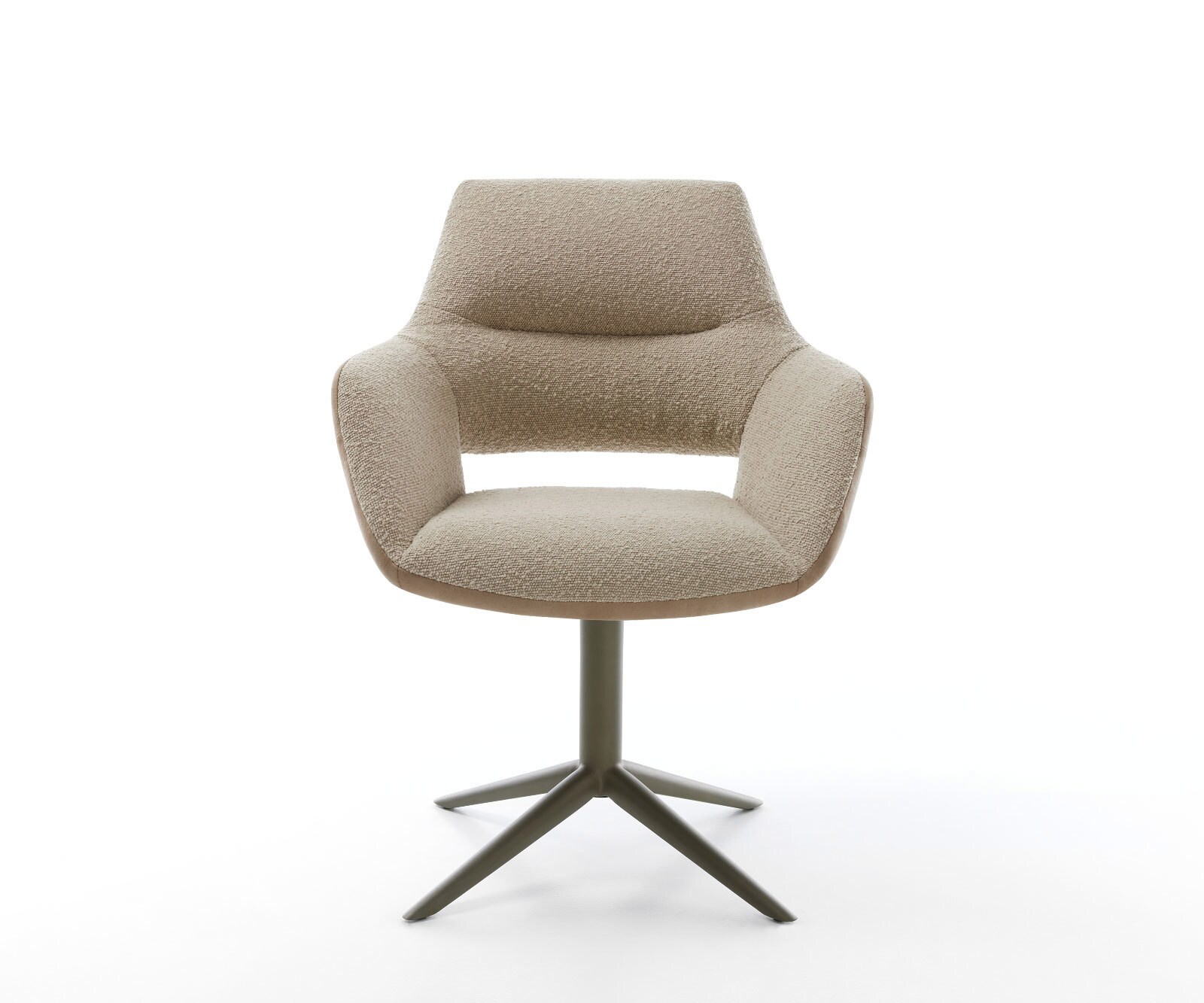Drehstuhl Yago-Flex mit Armlehnen Materialmix Schlamm Fußkreuz Effektfinish Titan 360° drehbar Wippfunktion Taschenfederkern 1