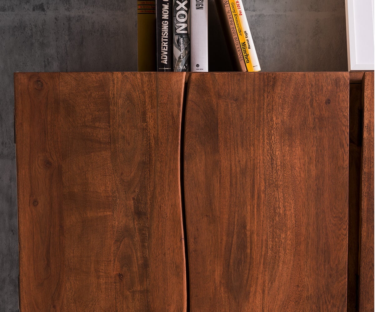 Sideboard Live-Edge 220 cm Akazie Braun massiv 6 Türen 4 Sideboard Live-Edge 220 cm Akazie Braun massiv 6 Türen 4