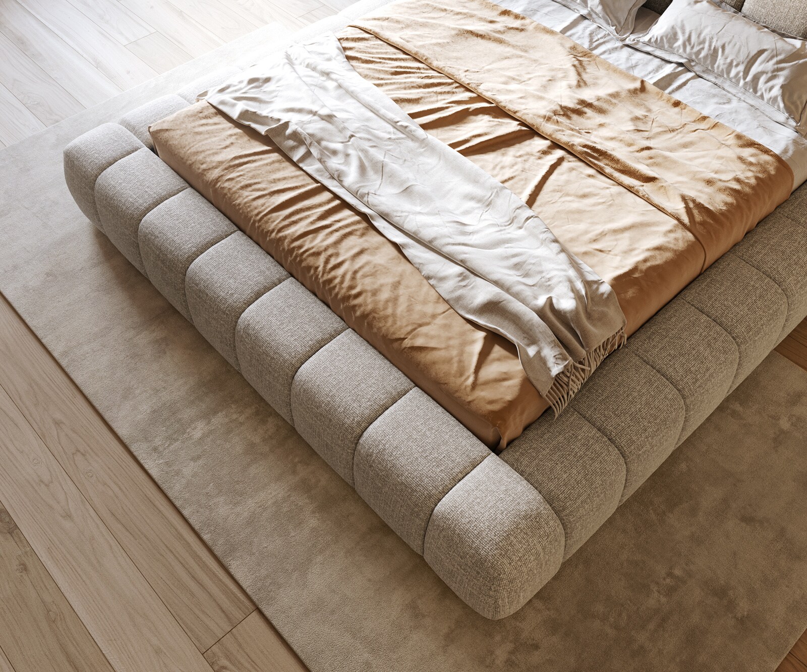 Polsterbettgestell Cutio 180x200 cm Webstoff Soft Beige 5