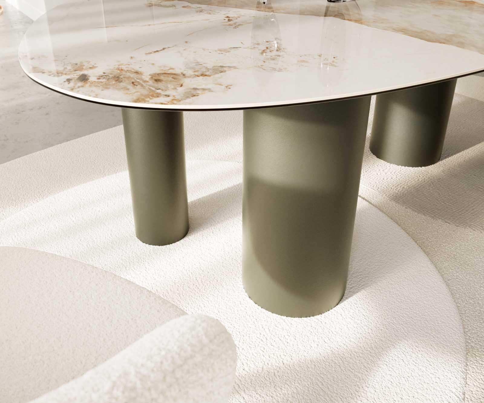 Esstisch Edge Oval 220x120 Keramik Minas Melange Weiß-Beige Pilier Metall Effektfinish Titan 6 Esstisch Edge Oval 220x120 Keramik Minas Melange Weiß-Beige Pilier Metall Effektfinish Titan 6