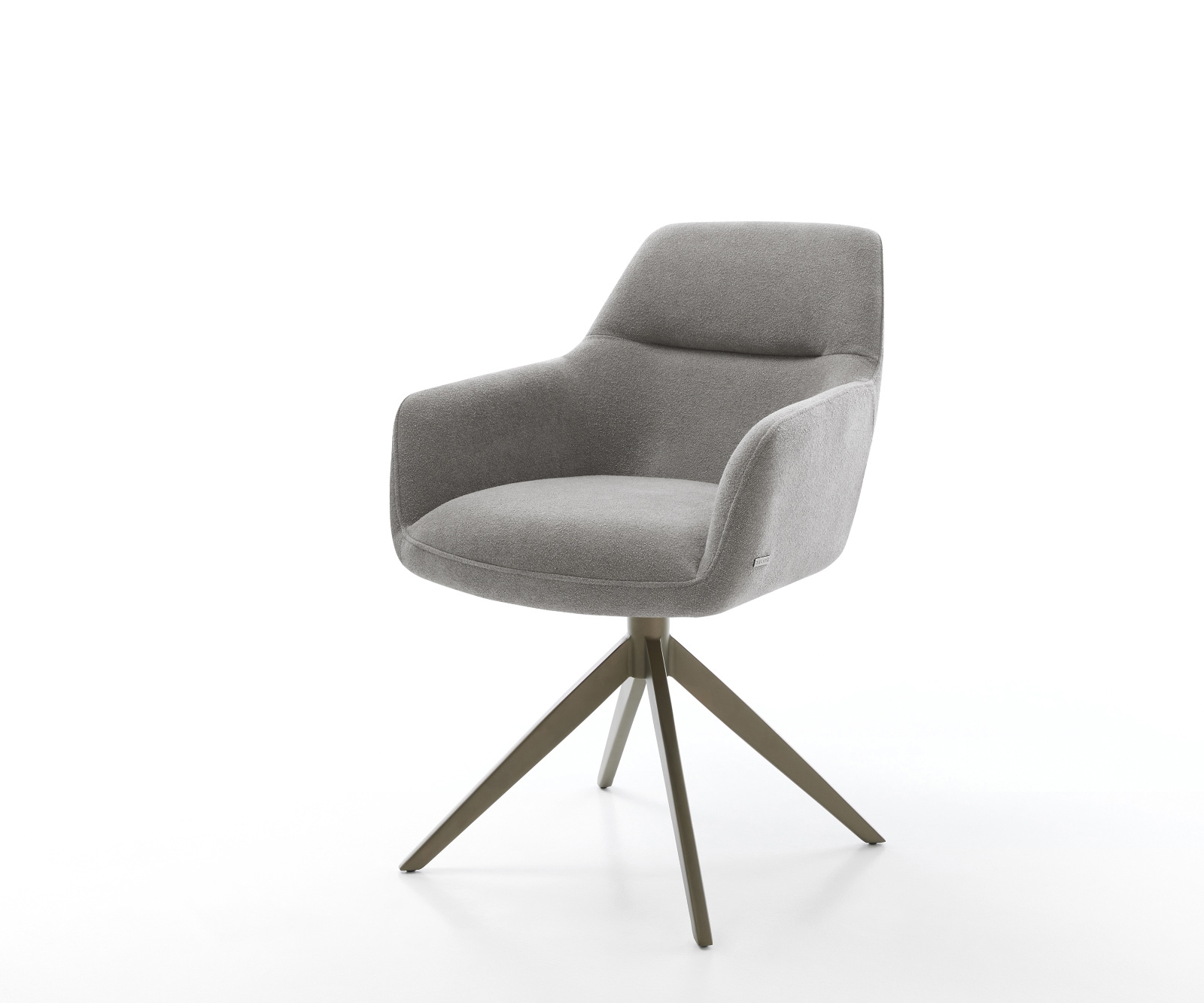 Drehstuhl Pejo-Flex Strukturstoff Soft Grau Kreuzgestell breit Effektfinish Titan 360° drehbar Wippfunktion Taschenfederkern