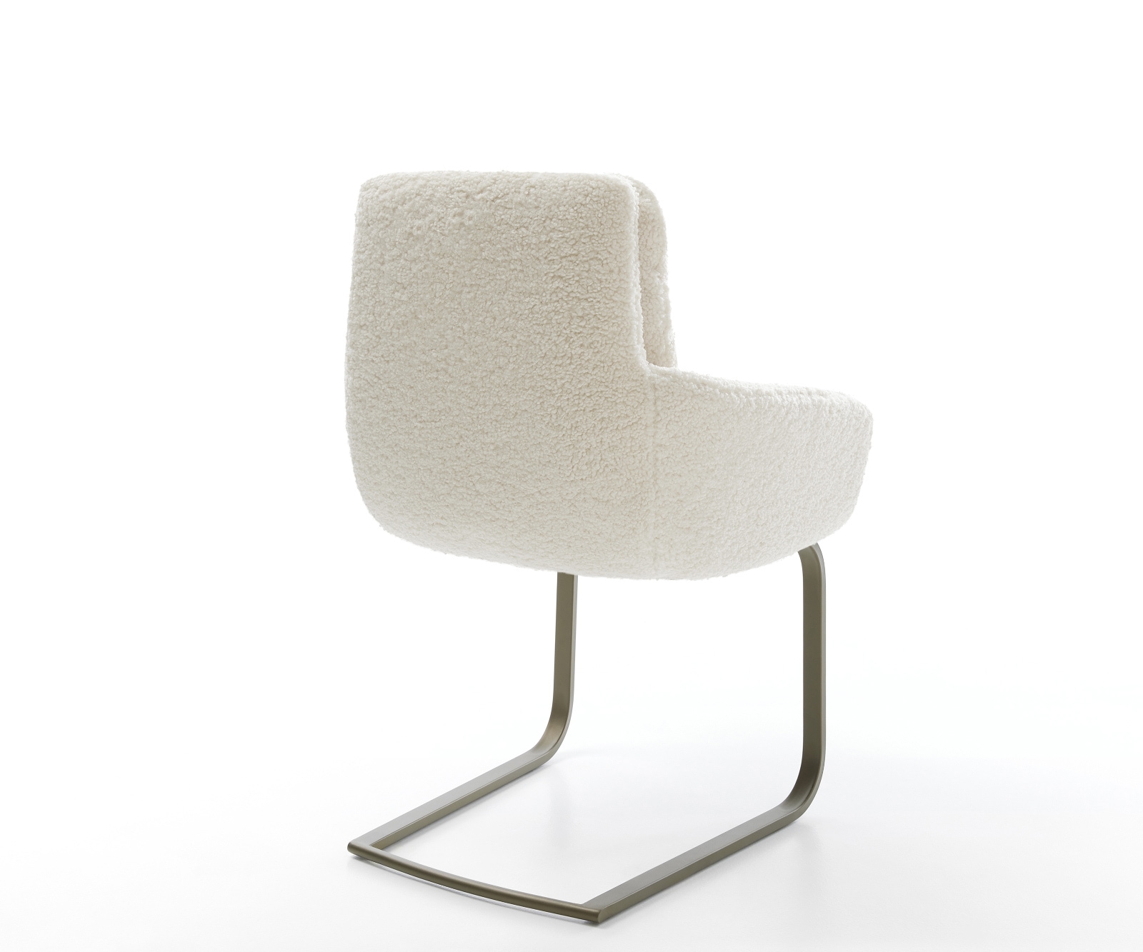 Freischwinger Abelia-Flex mit Armlehnen Teddystoff Beige Freischwinger flach Effektfinish Titan 4