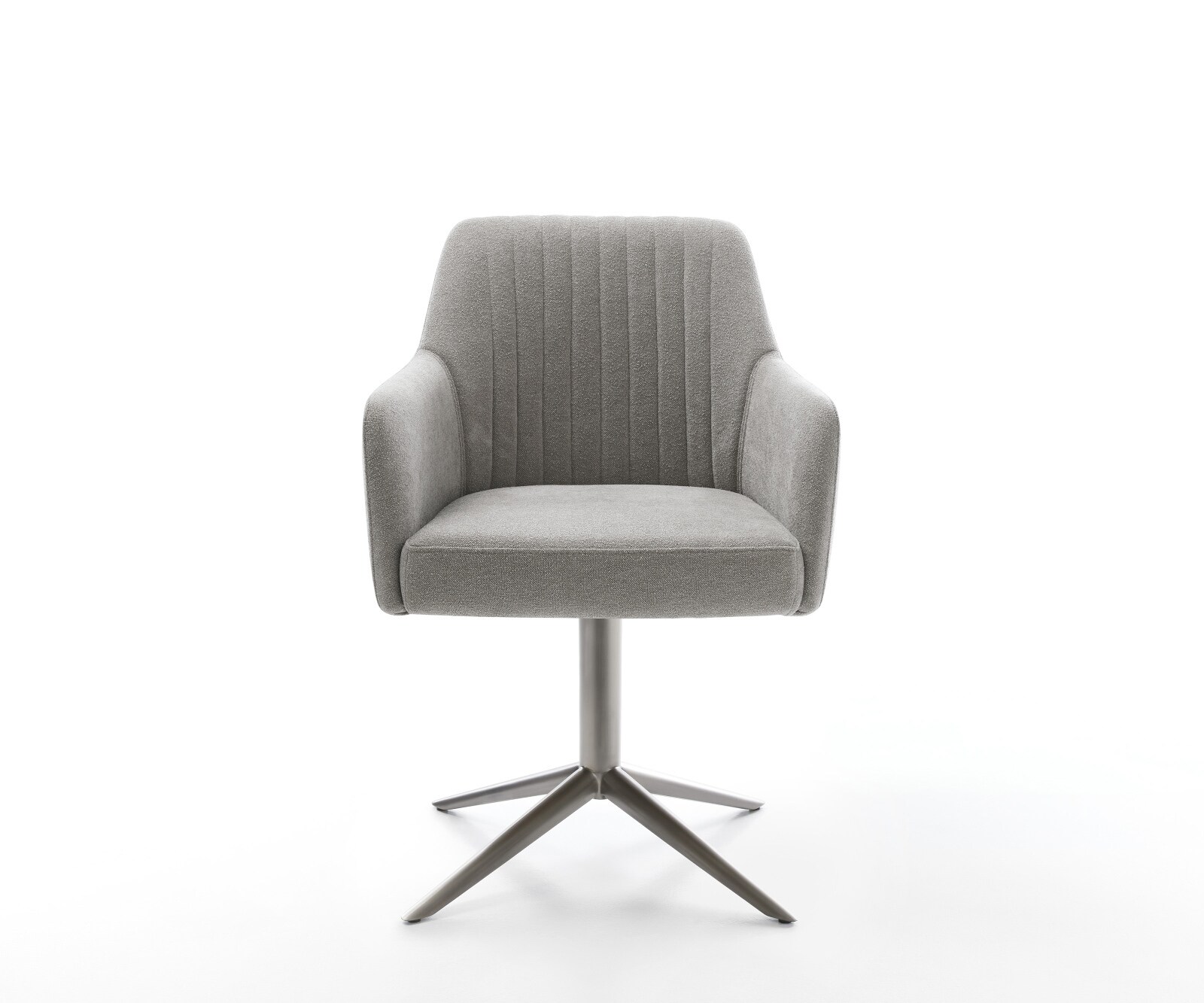 Drehstuhl Greg-Flex Strukturstoff Soft Grau Fußkreuz Graphit 360° drehbar Wippfunktion Taschenfederkern 2