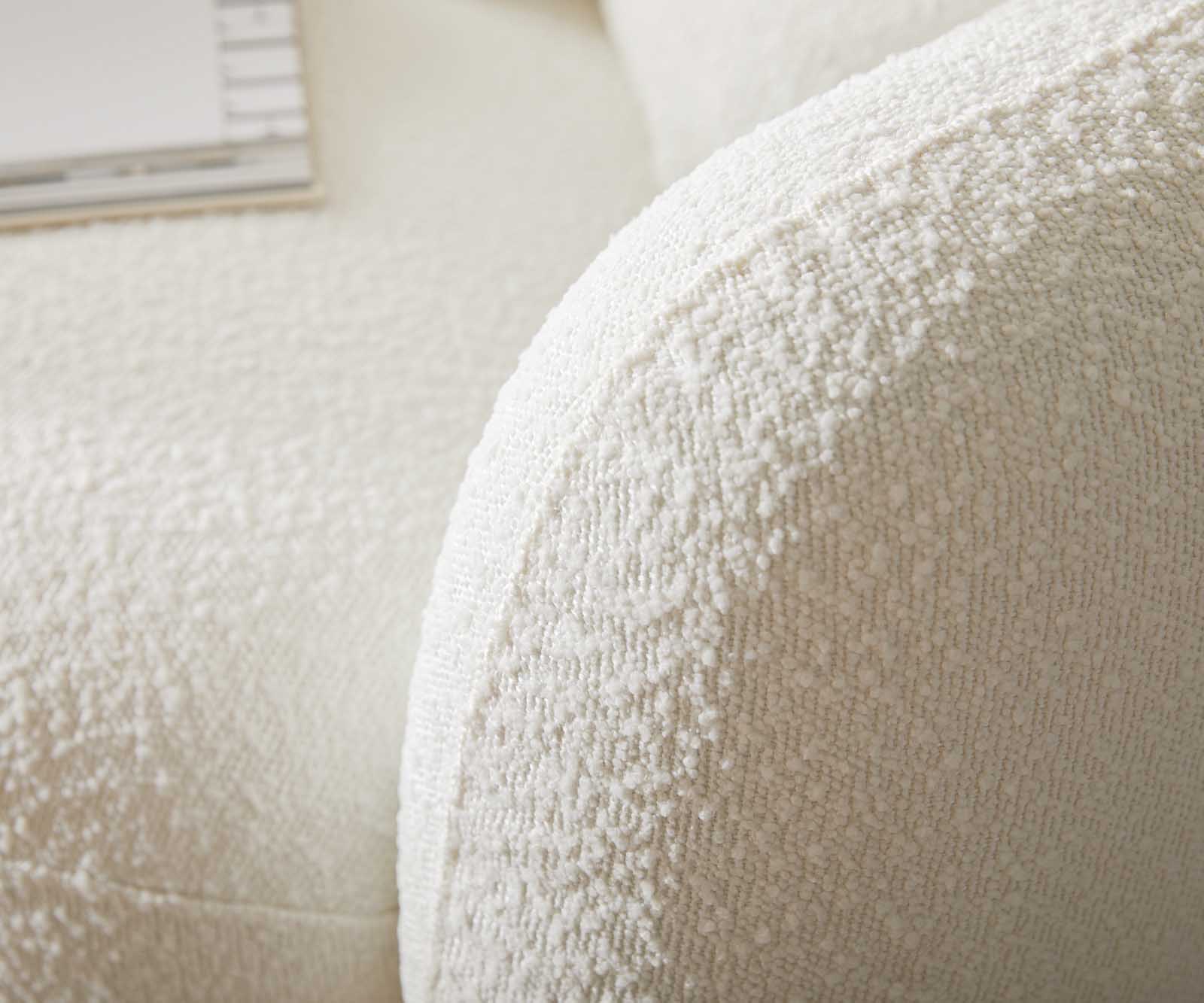 3-Sitzer Larna 260x120 cm Bouclé Creme-Weiß 2