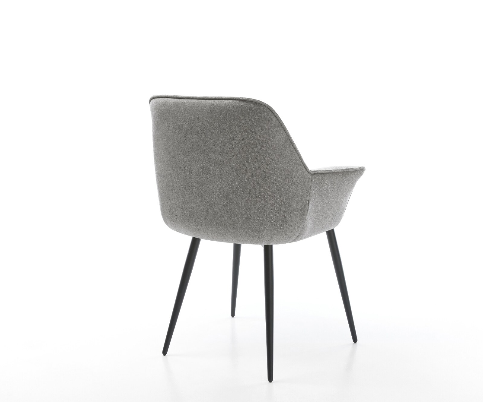 Esszimmerstuhl Keila-Flex mit Armlehnen Strukturstoff Soft Grau 4-Fuß konisch Schwarz 5