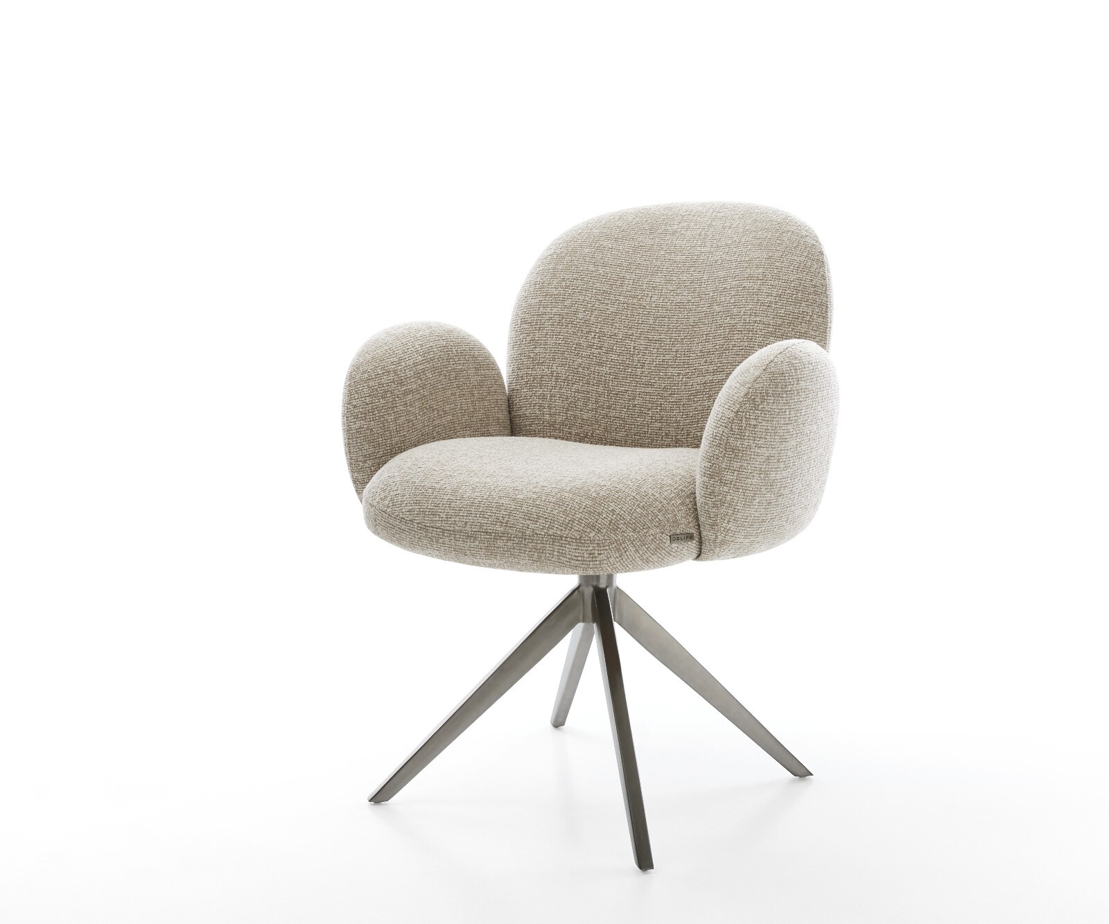 Drehstuhl Nube-Flex mit Armlehnen Webstoff Soft Beige Kreuzgestell breit Gr günstig online kaufen