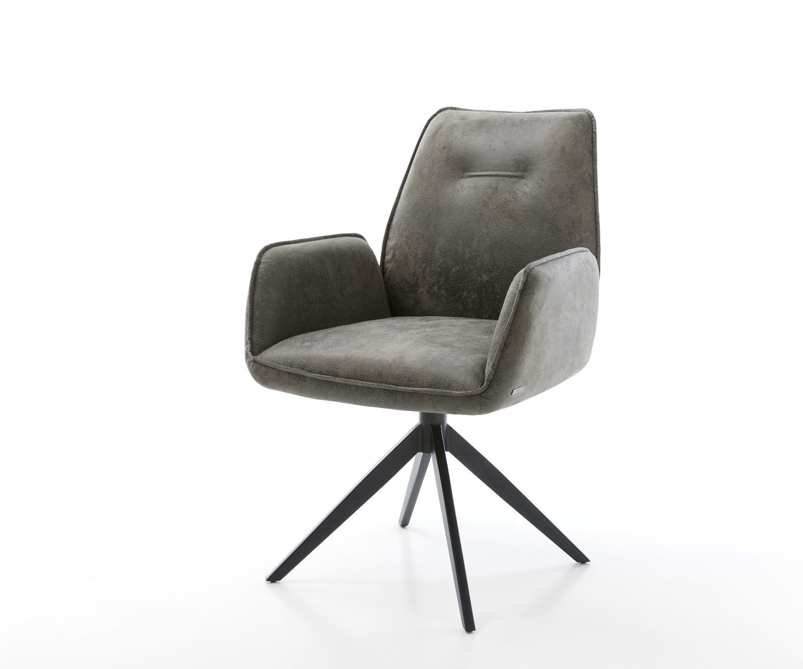 Drehstuhl Zoa-Flex Mikrofaser Grau Antik Kreuzgestell breit Schwarz 360° drehbar Wippfunktion Taschenfederkern Drehstuhl Zoa-Flex Mikrofaser Grau Antik Kreuzgestell breit Schwarz 360° drehbar Wippfunktion Taschenfederkern