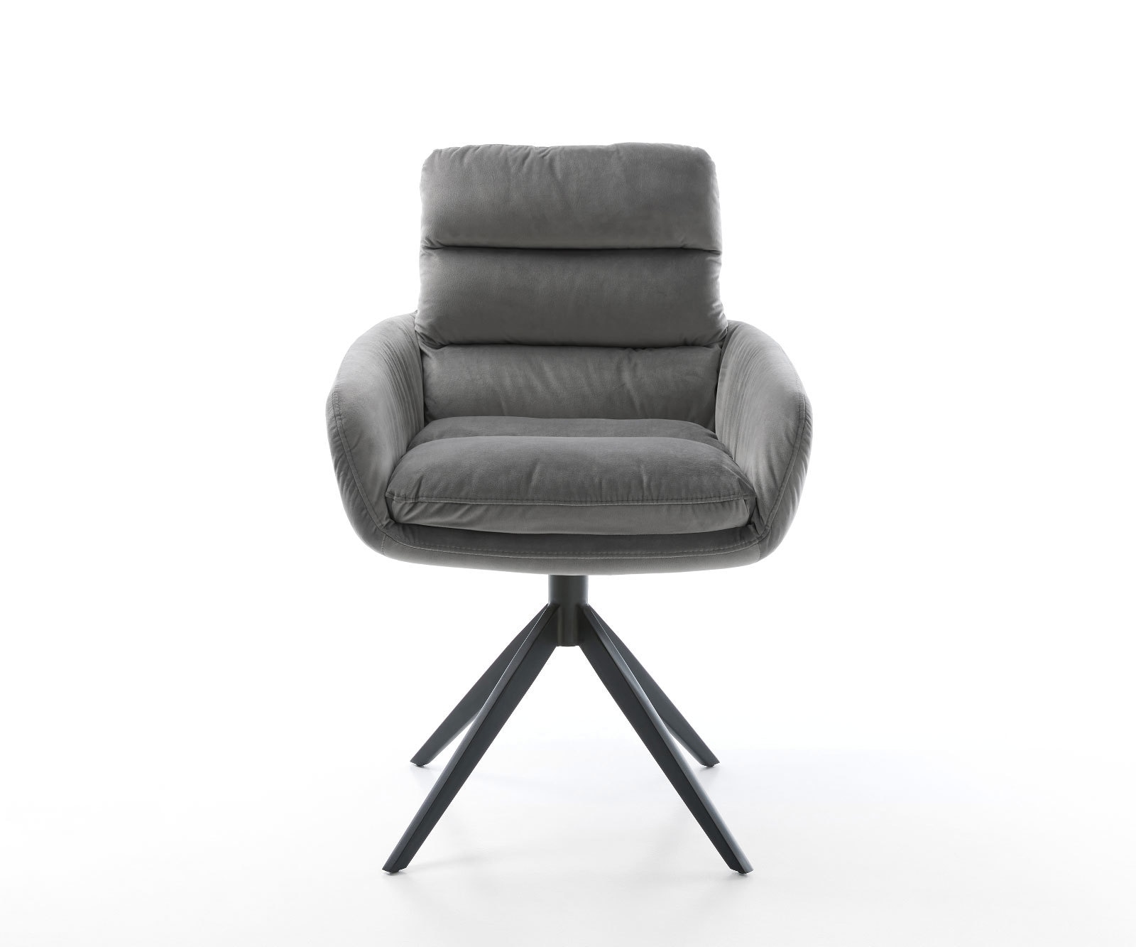 Drehstuhl Abelia-Flex mit Armlehnen Samt Grau Kreuzgestell breit Schwarz 360° drehbar Wippfunktion 1 Drehstuhl Abelia-Flex mit Armlehnen Samt Grau Kreuzgestell breit Schwarz 360° drehbar Wippfunktion 1