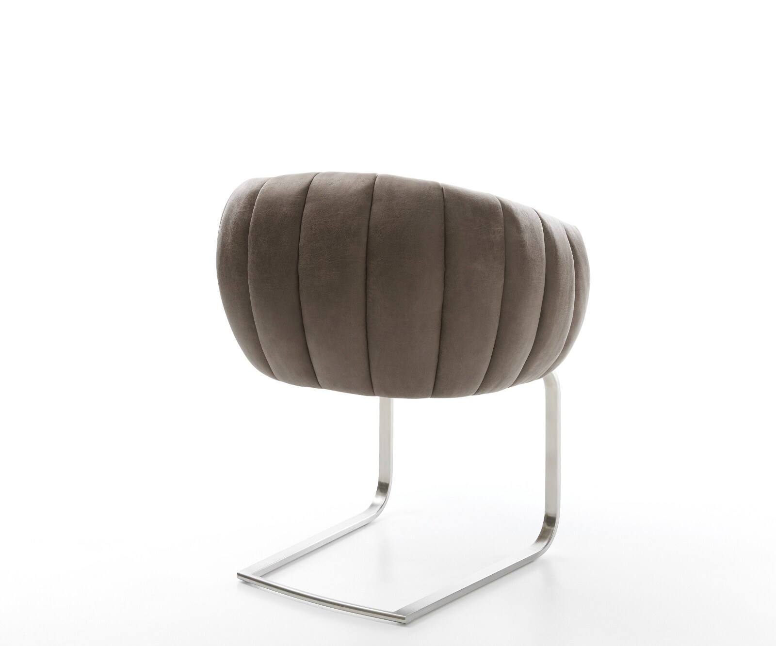 Freischwinger Jada-Flex Mikrofaser Taupe Vintage Freischwinger flach Edelstahl Taschenfederkern 4