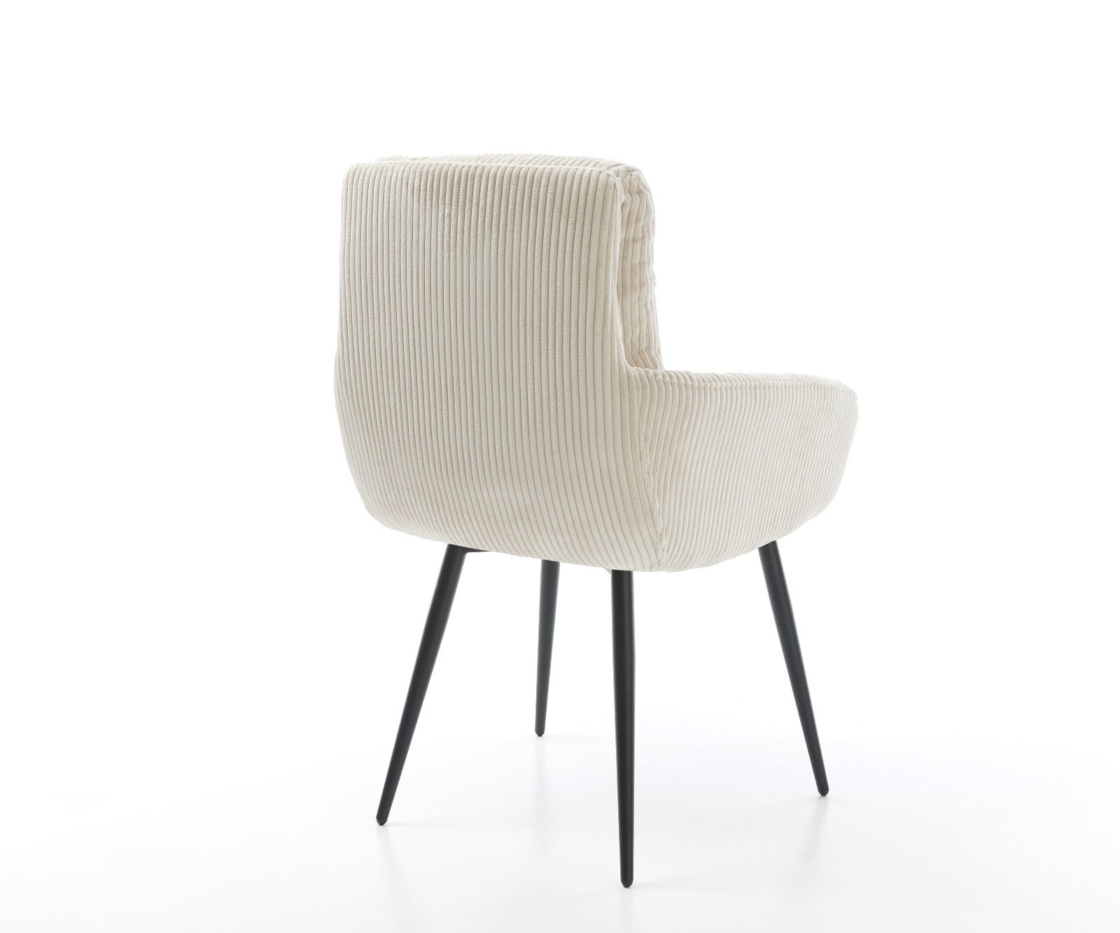 Esszimmerstuhl Abelia-Flex mit Armlehnen Cord Beige 4-Fuß konisch Schwarz 4