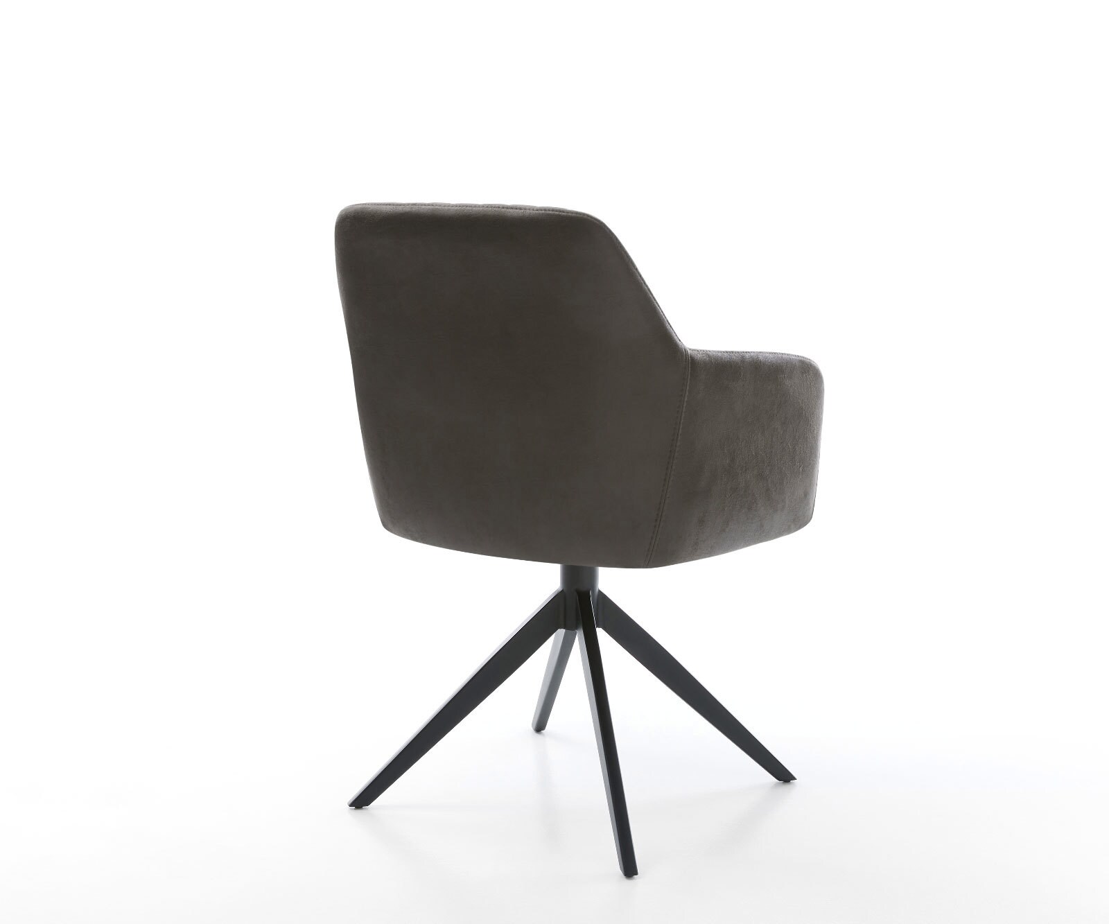 Drehstuhl Greg-Flex Mikrofaser Anthrazit Vintage Kreuzgestell breit Schwarz 360° drehbar Wippfunktion Taschenfederkern 4