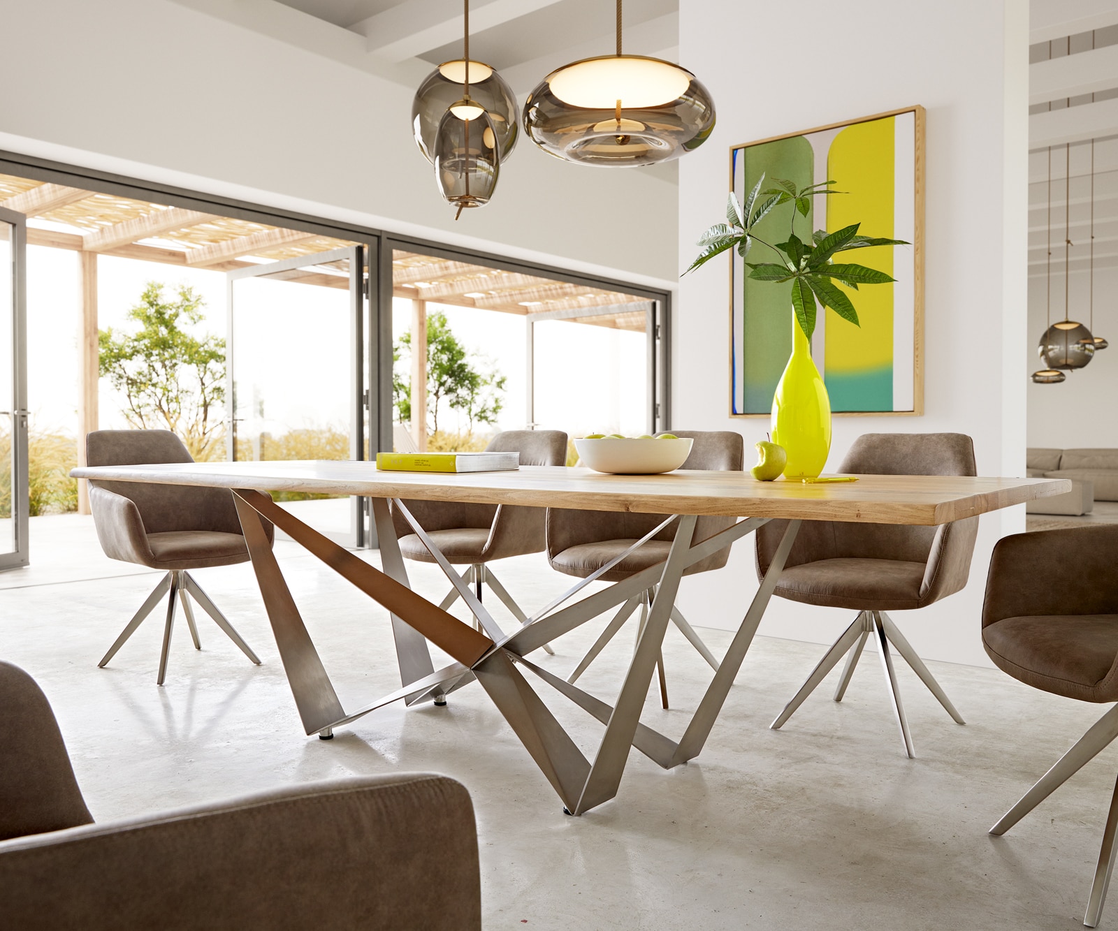 Esstisch Edge 260x100x2,5-3 Eiche Natur Spider Flachstahl Edelstahl Live-Edge 3 Esstisch Edge 260x100x2,5-3 Eiche Natur Spider Flachstahl Edelstahl Live-Edge 3