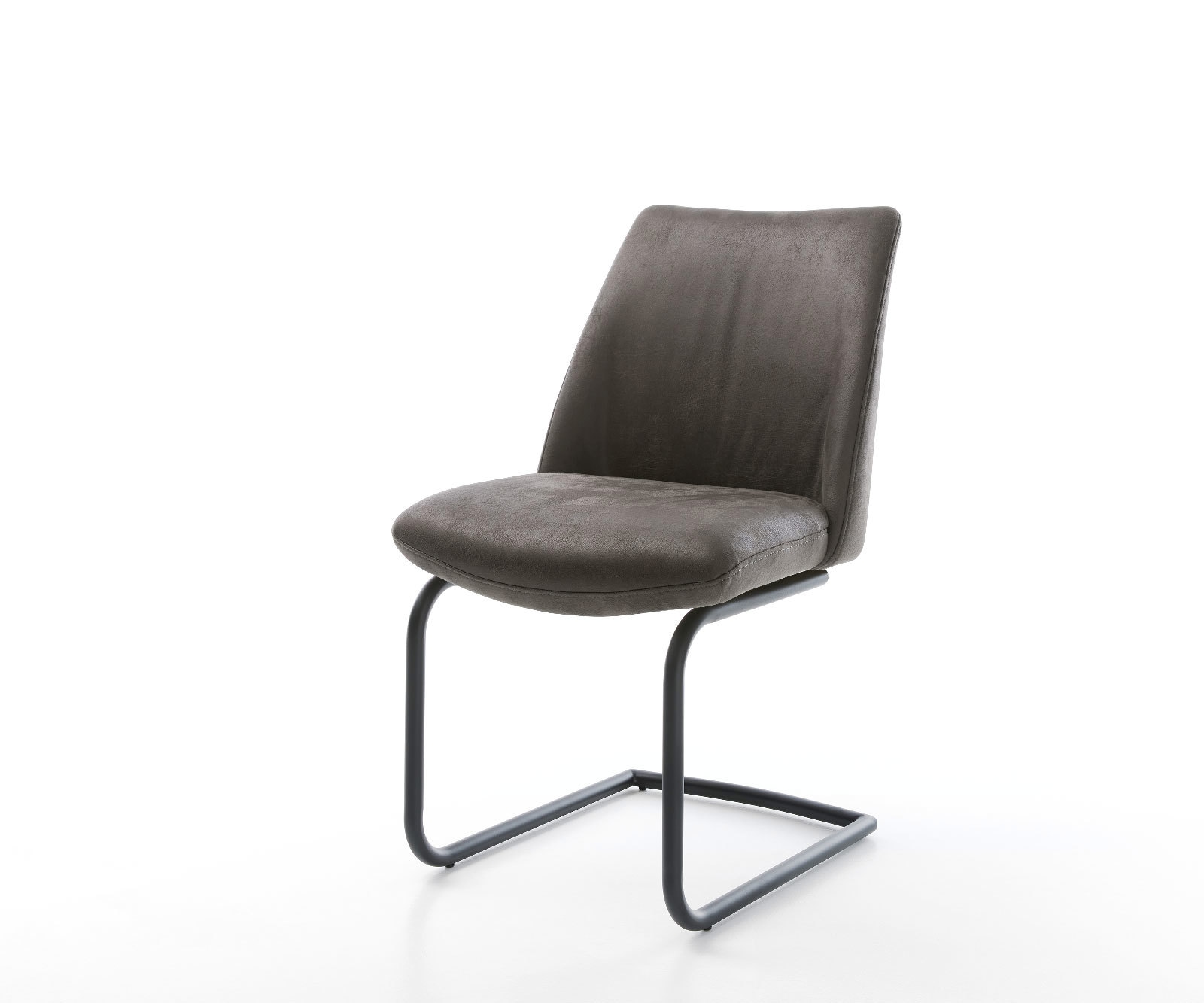 Cantilever Elso-Flex microvelours anthracite vintage pied cantilever rond noir ressorts ensachés Cantilever Elso-Flex microvelours anthracite vintage pied cantilever rond noir ressorts ensachés
