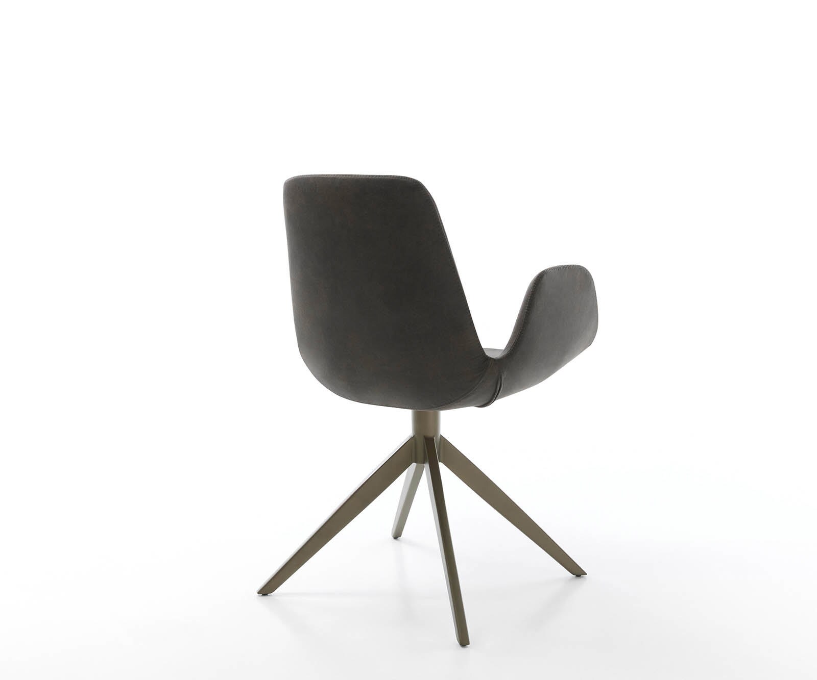 Drehstuhl Ilia-Flex mit Armlehnen Mikrofaser Anthrazit Vintage Kreuzgestell breit Effektfinish Titan 360° drehbar 4