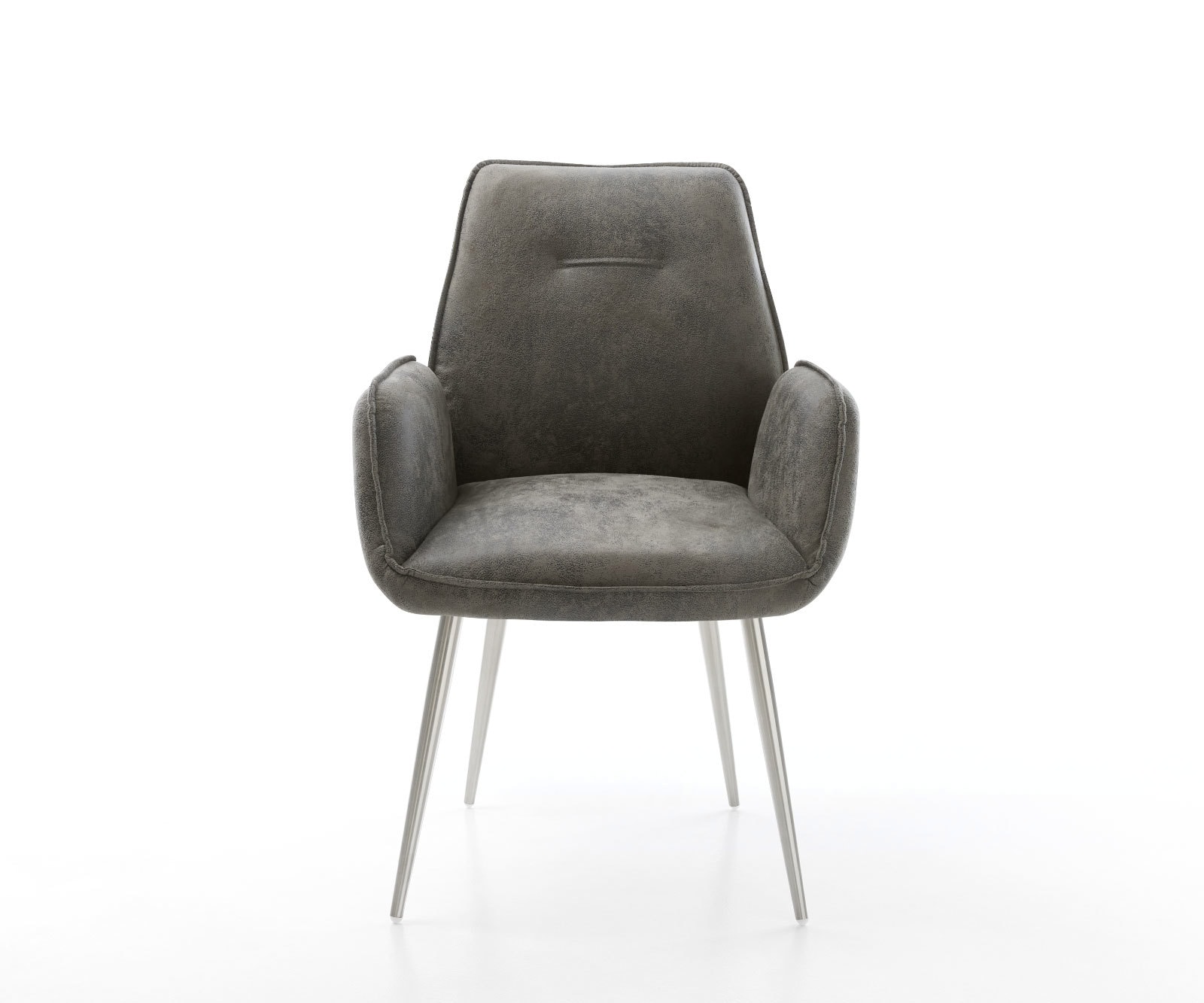 Esszimmerstuhl Zoa-Flex Mikrofaser Grau Antik 4-Fuß konisch Edelstahl Taschenfederkern 1 Esszimmerstuhl Zoa-Flex Mikrofaser Grau Antik 4-Fuß konisch Edelstahl Taschenfederkern 1