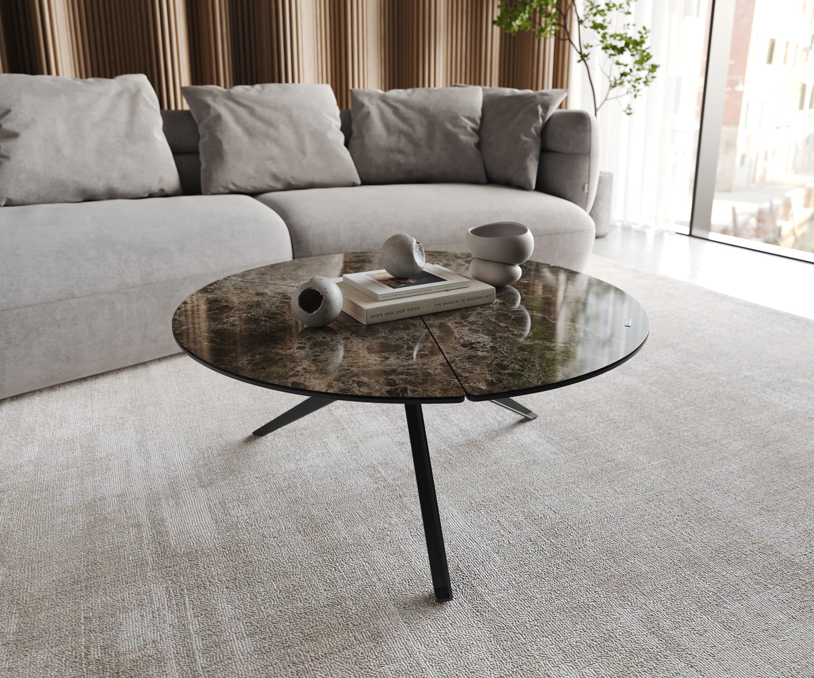 Couchtisch Delron 90x90 cm Keramik Laminam®Emperador Extra Lucidato Dunkelbraun Kreuzfuß Flach Metall Schwarz Couchtisch Delron 90x90 cm Keramik Laminam®Emperador Extra Lucidato Dunkelbraun Kreuzfuß Flach Metall Schwarz