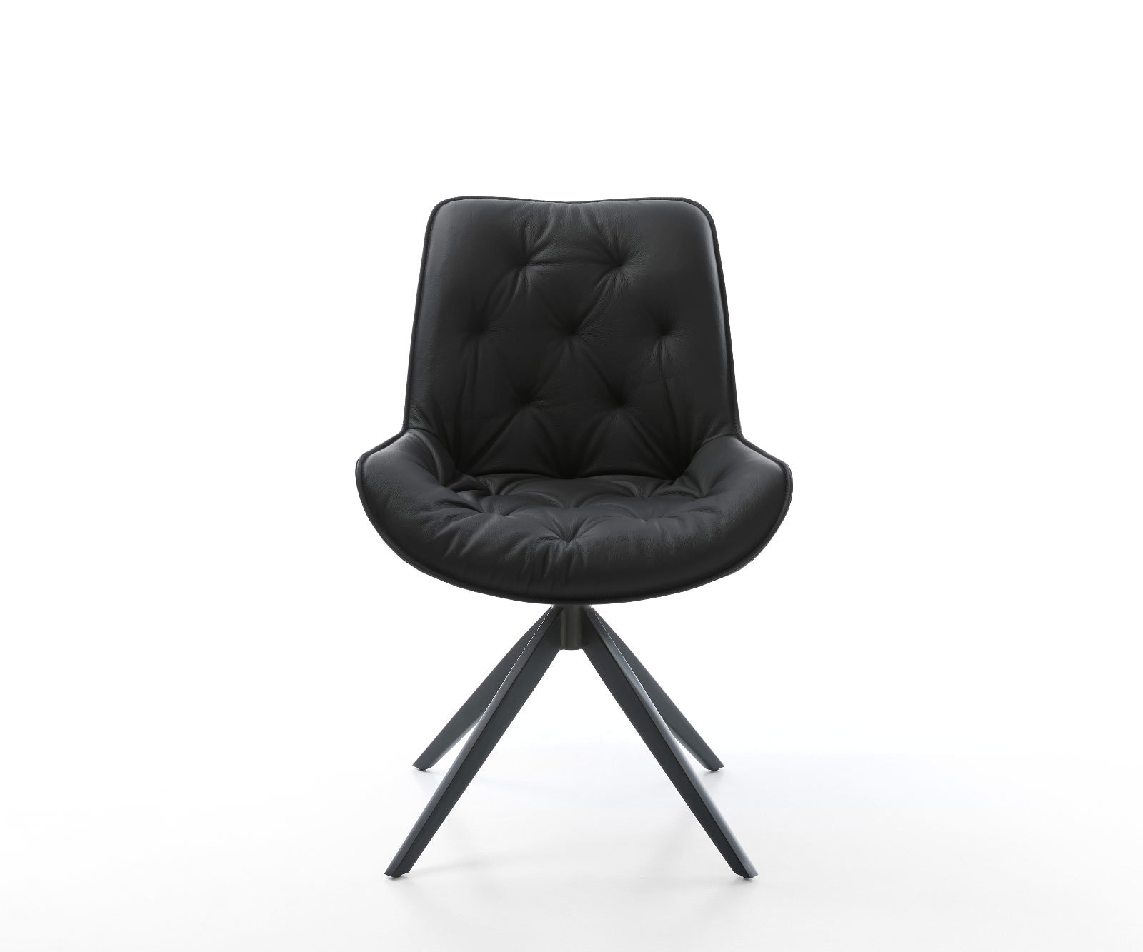 Drehstuhl Taimi-Flex Echt-Leder Schwarz Kreuzgestell breit Schwarz 360° drehbar Wippfunktion 1 Drehstuhl Taimi-Flex Echt-Leder Schwarz Kreuzgestell breit Schwarz 360° drehbar Wippfunktion 1