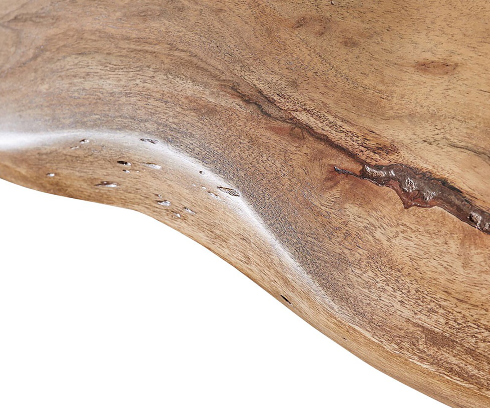 Esstisch Edge 220x100cm Akazie Natur Edelstahl breit Live-Edge 4