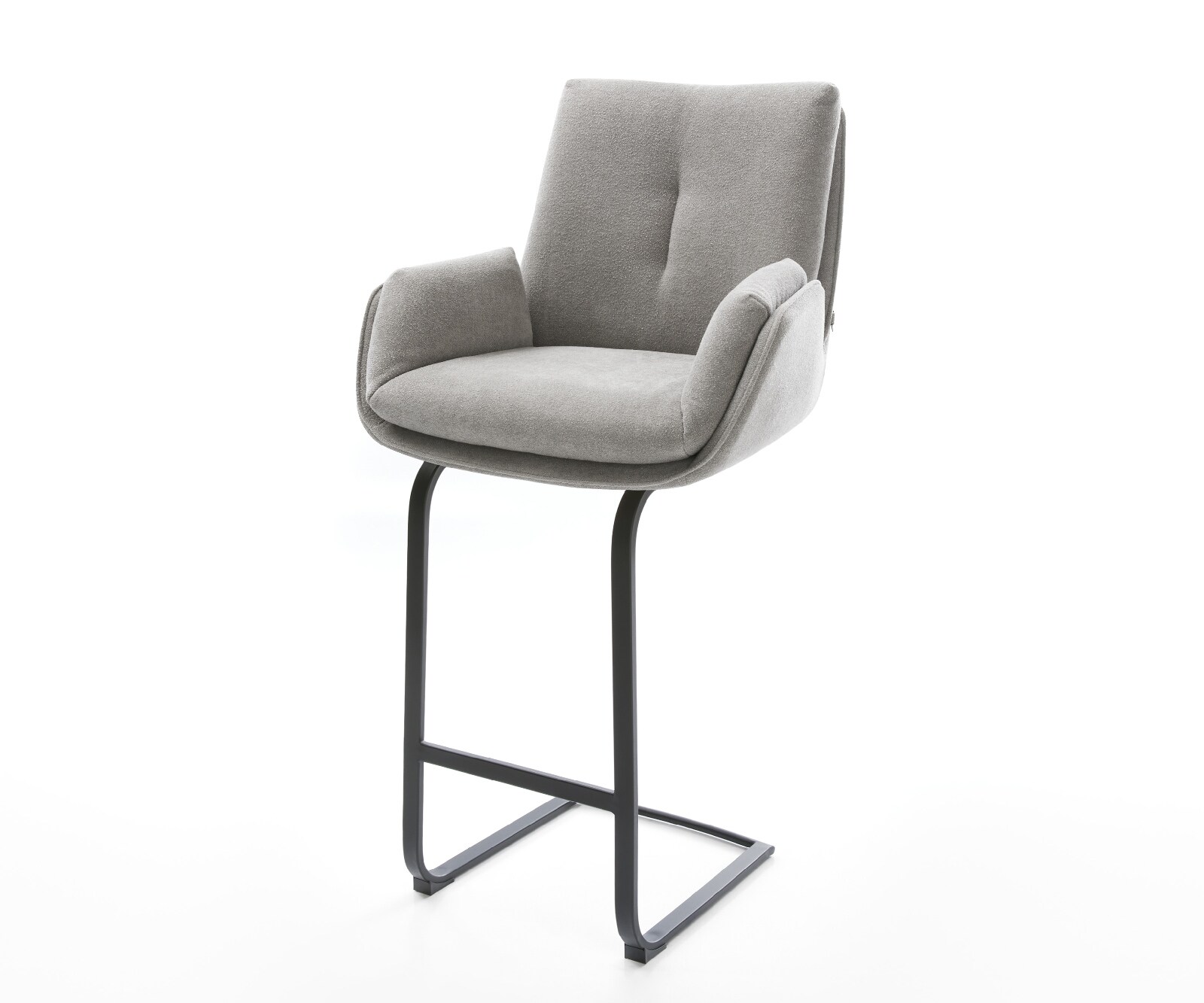 Barstuhl Clea-Flex Strukturstoff Soft Grau Freischwinger Flach Metall günstig online kaufen