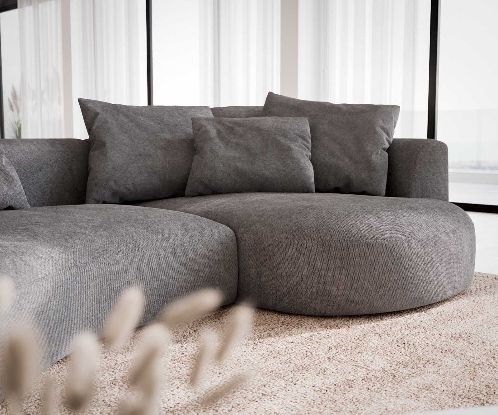 Sofa Edina 330x170 cm Mikrofaser Grau 4 Sofa Edina 330x170 cm Mikrofaser Grau 4