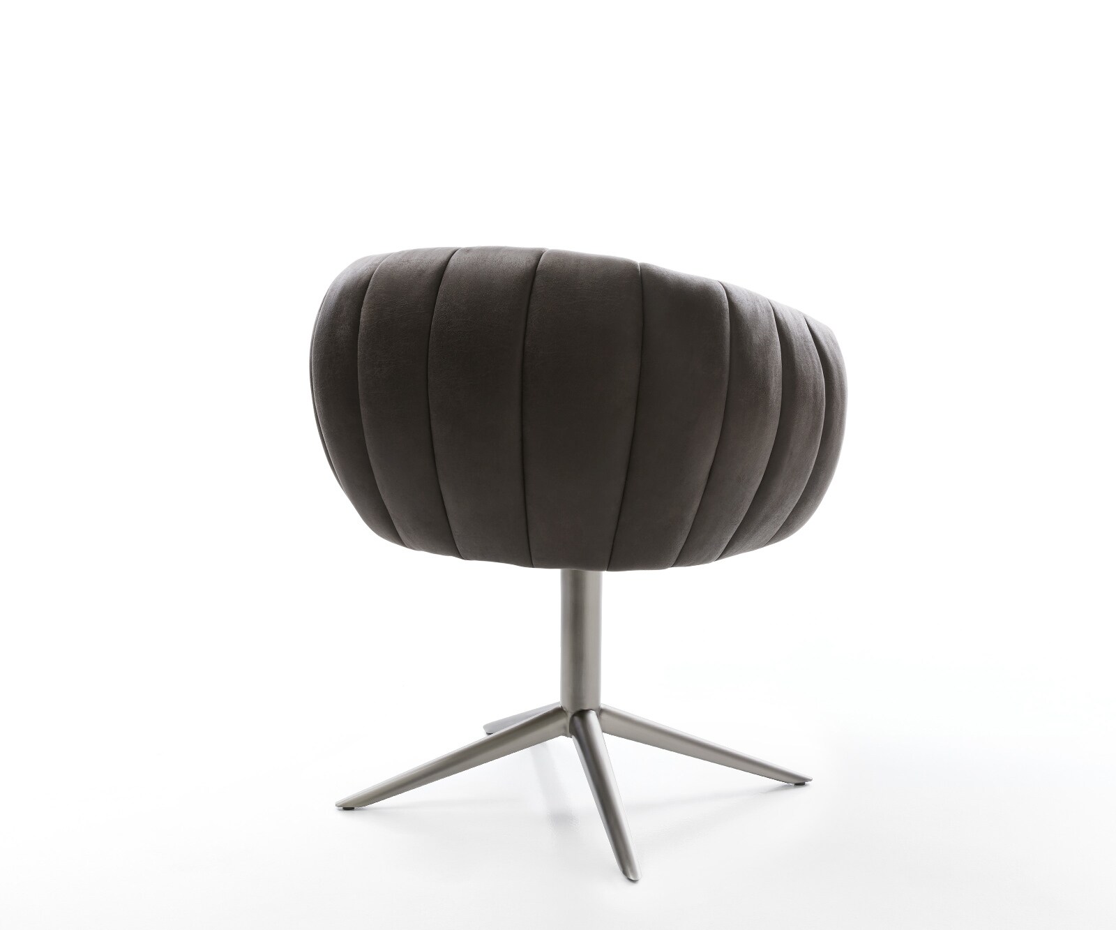 Drehstuhl Jada-Flex Mikrofaser Anthrazit Vintage Fußkreuz Graphit 360° drehbar Wippfunktion Taschenfederkern 4