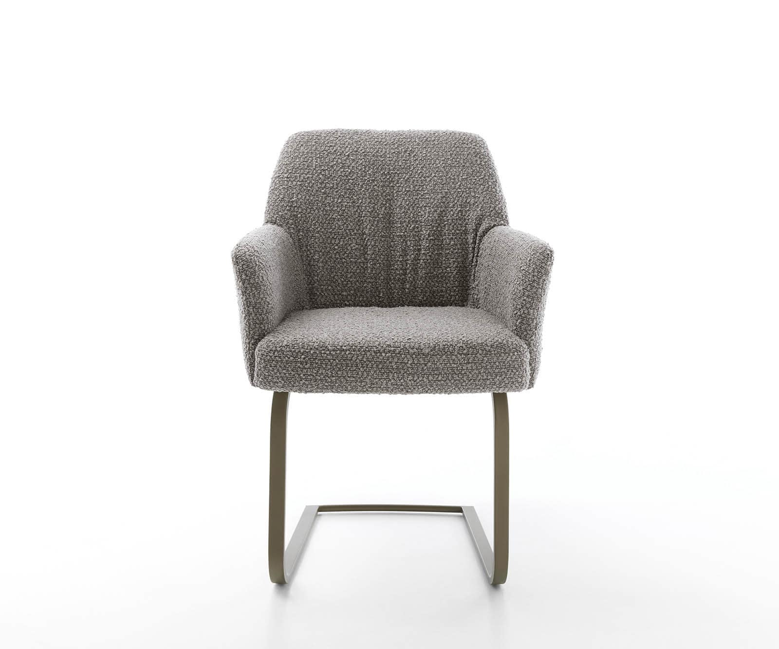 Freischwinger Xana-Flex mit Armlehnen Bouclé Silbergrau Freischwinger flach Effektfinish Titan Taschenfederkern 1 Freischwinger Xana-Flex mit Armlehnen Bouclé Silbergrau Freischwinger flach Effektfinish Titan Taschenfederkern 1