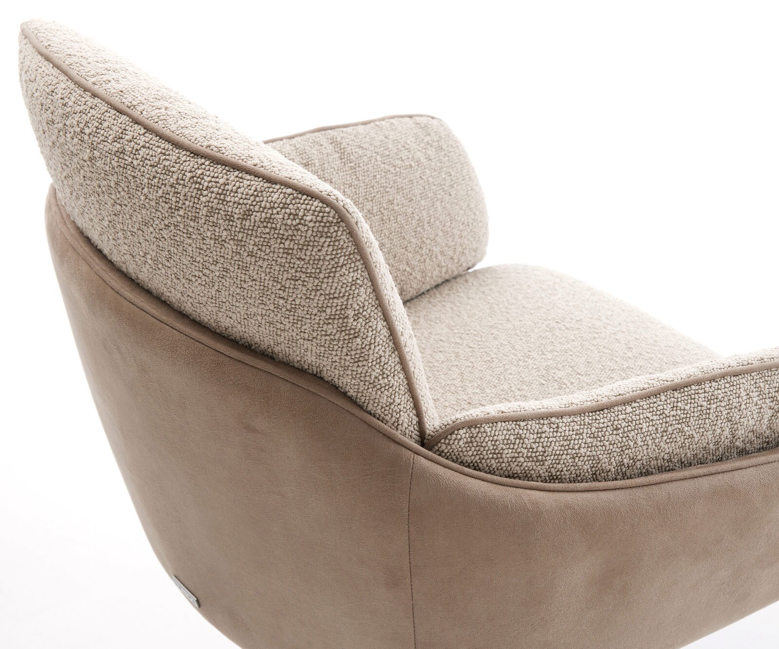 Drehstuhl Luan-Flex mit Armlehnen Materialmix Schlamm Kreuzgestell breit Schwarz 360° drehbar Wippfunktion 3