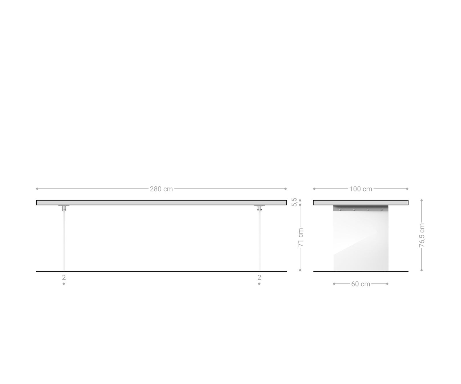 Esstisch Edge 280x100 XL Akazie Natur Glas Live-Edge 8