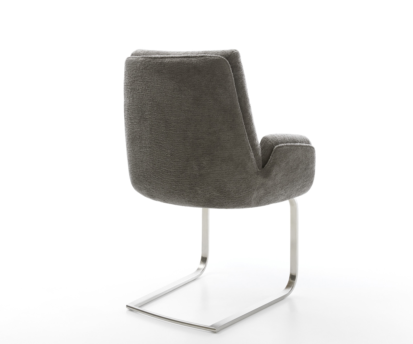 Freischwinger Clea-Flex Bouclé Soft Schlamm Freischwinger flach Edelstahl 5