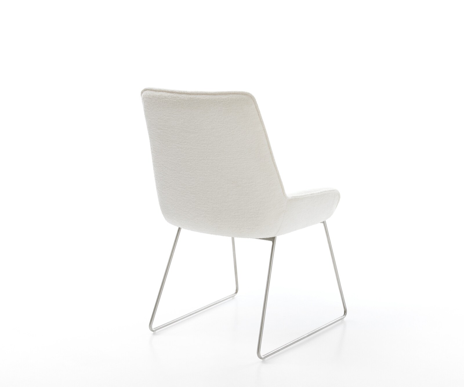 Esszimmerstuhl Taimi-Flex Bouclé Soft Beige Kufengestell Edelstahl 4