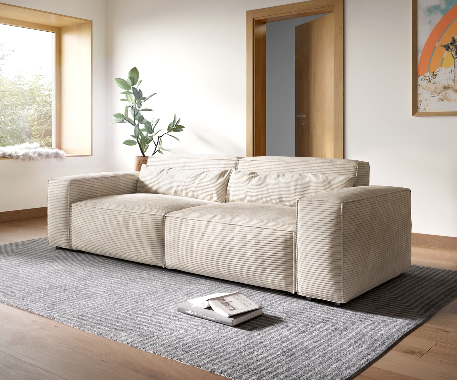 Big-Sofa Sirpio XL 270x130 cm Cord Beige Big-Sofa Sirpio XL 270x130 cm Cord Beige