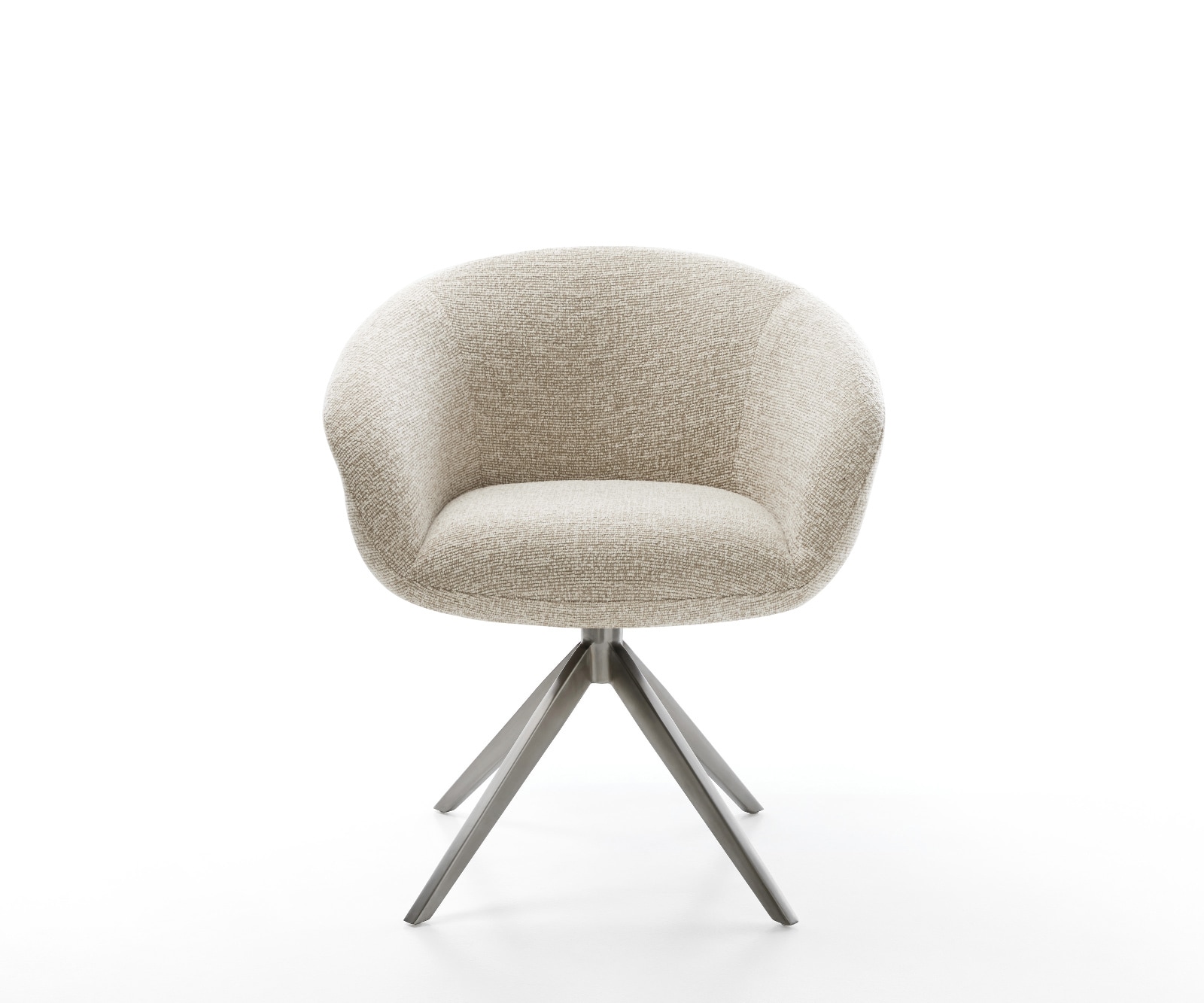Drehstuhl Vinka-Flex mit Armlehnen Webstoff Soft Beige Kreuzgestell breit Graphit 360° drehbar Wippfunktion Taschenfederkern 1