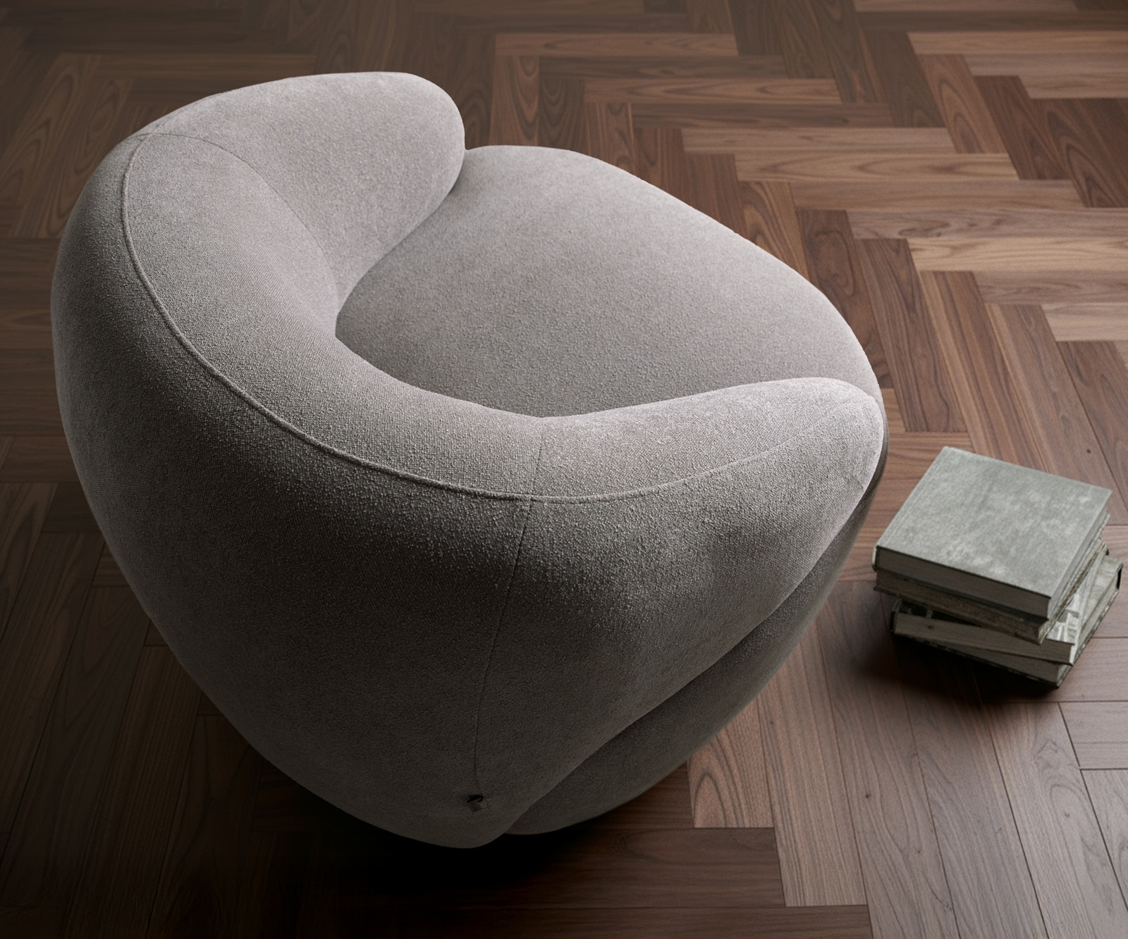 Loungesessel Nova 88x88 cm Strukturstoff Soft Grau 4