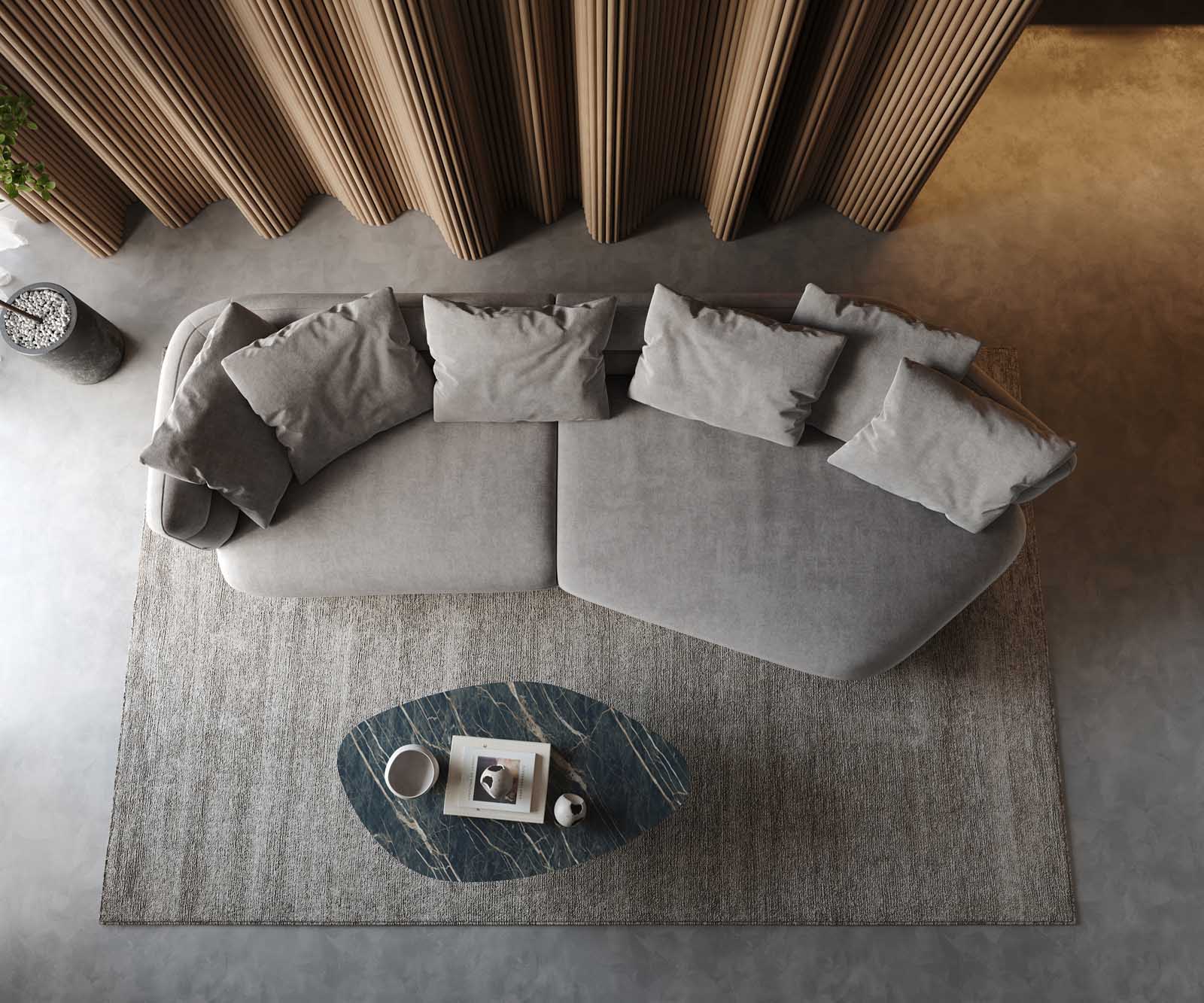 Sofa Roya 320x140 cm Mikrofaser Grau 4