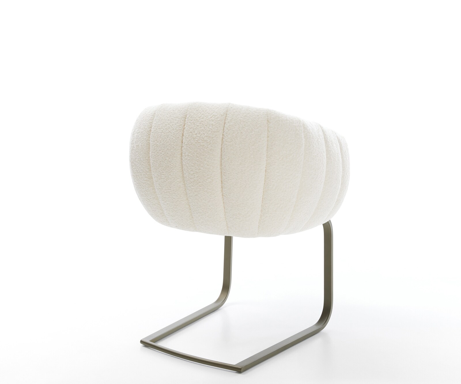 Freischwinger Jada-Flex Bouclé Weiß Freischwinger flach Effektfinish Titan Taschenfederkern 5