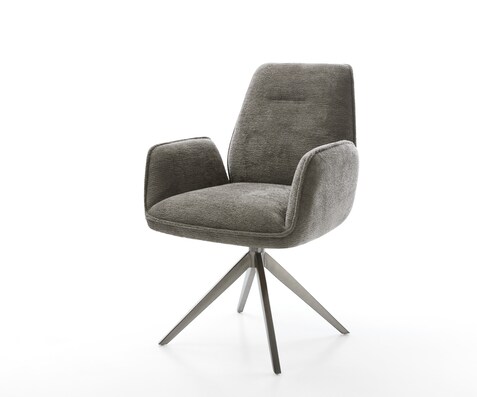 Drehstuhl Zoa-Flex Bouclé Soft Schlamm Kreuzgestell breit Graphit 360° drehbar Wippfunktion Taschenfederkern