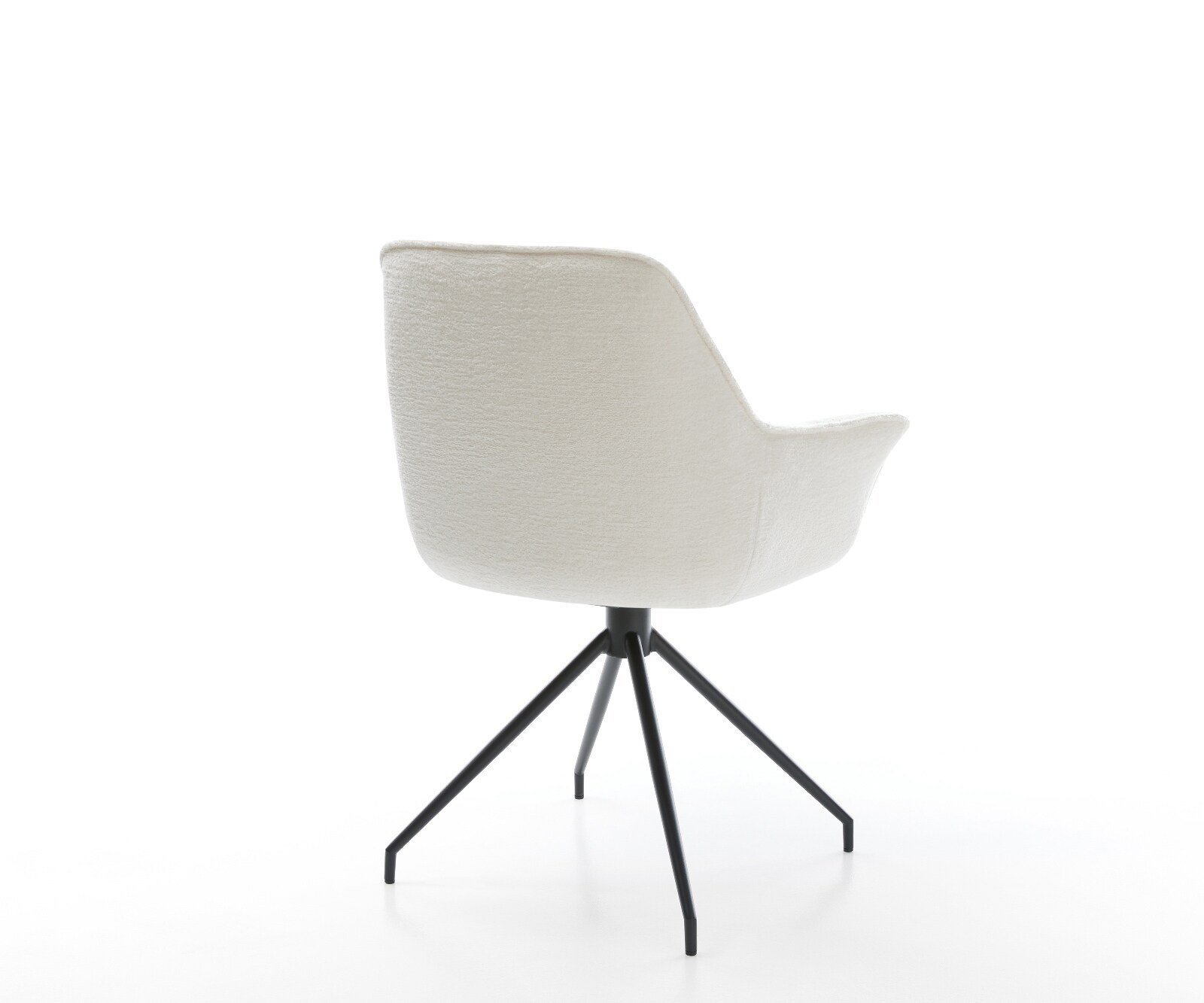 Esszimmerstuhl Kaira-Flex Bouclé Soft Beige Kreuzgestell konisch Schwarz 5