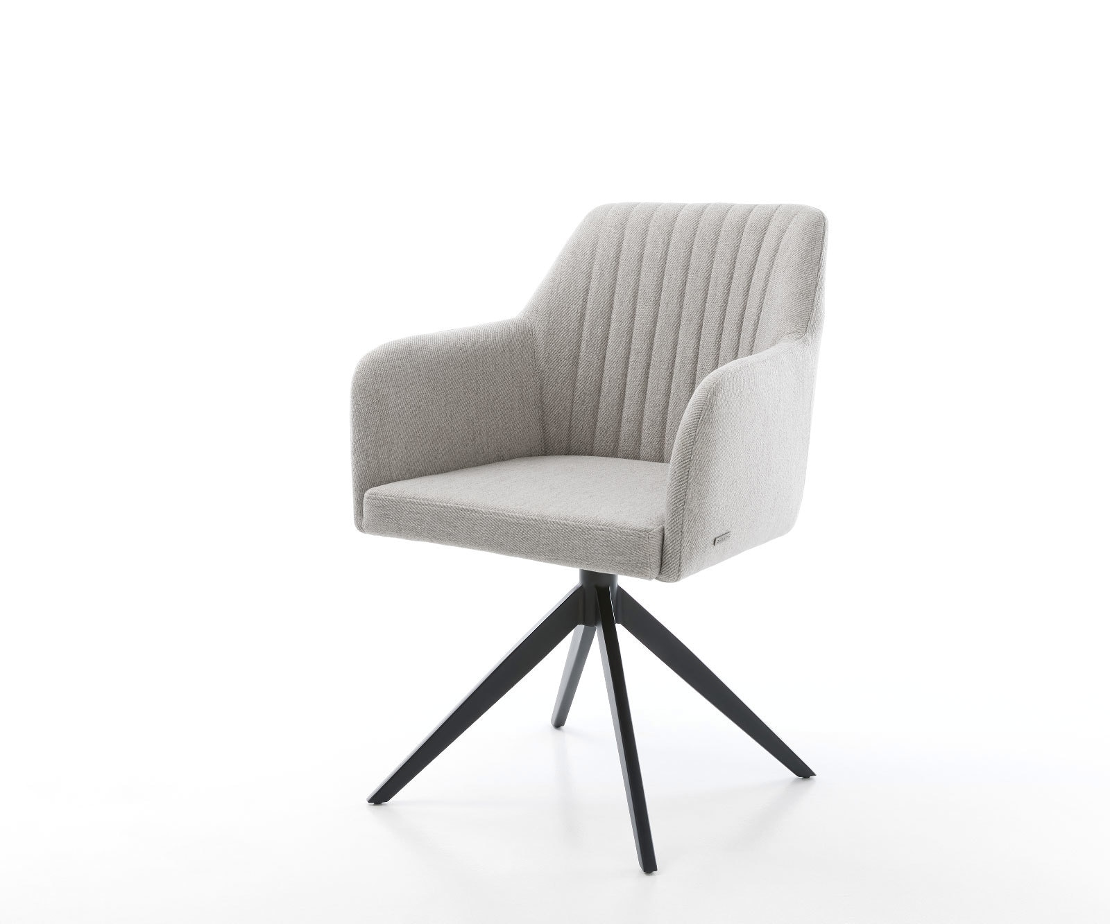 Esszimmerstuhl Greg-Flex Stripes Hellgrau Kreuzgestell breit Schwarz Taschenfederkern Esszimmerstuhl Greg-Flex Stripes Hellgrau Kreuzgestell breit Schwarz Taschenfederkern