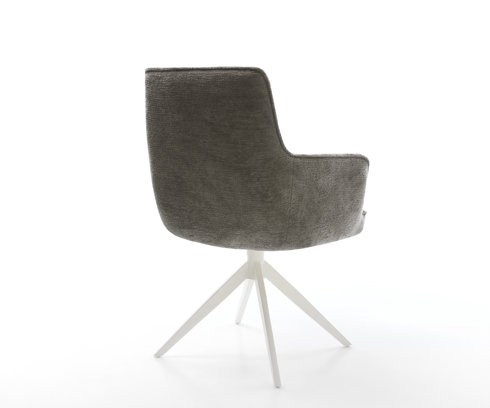 Drehstuhl Heira-Flex mit Armlehnen Bouclé Soft Schlamm Kreuzgestell breit Weiß 360° drehbar Wippfunktion Taschenfederkern 5