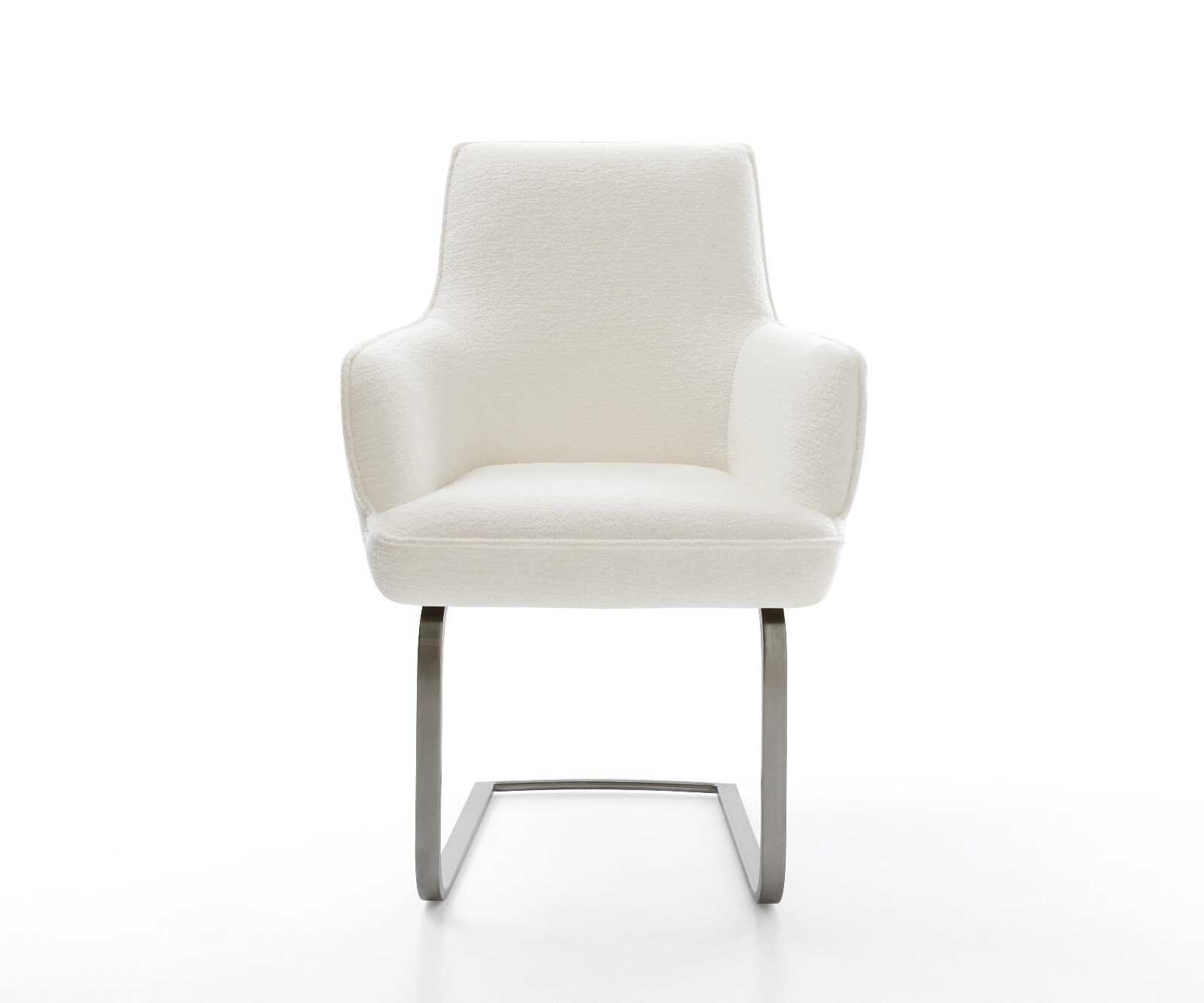 Freischwinger Heira-Flex mit Armlehnen Bouclé Soft Beige Freischwinger flach Graphit Taschenfederkern 2