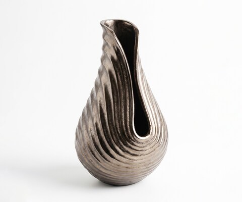 Vase Helixa B20 x T21 x H35 cm Aluminium Mokka Bronze Gegossen