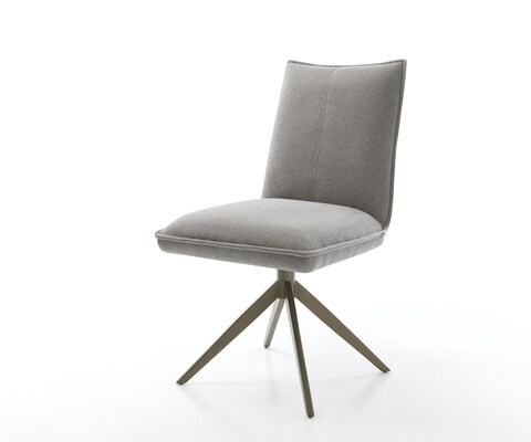 Drehstuhl Lelio-Flex Strukturstoff Soft Grau Kreuzgestell breit Effektfinish Titan 360° drehbar Wippfunktion Taschenfederkern